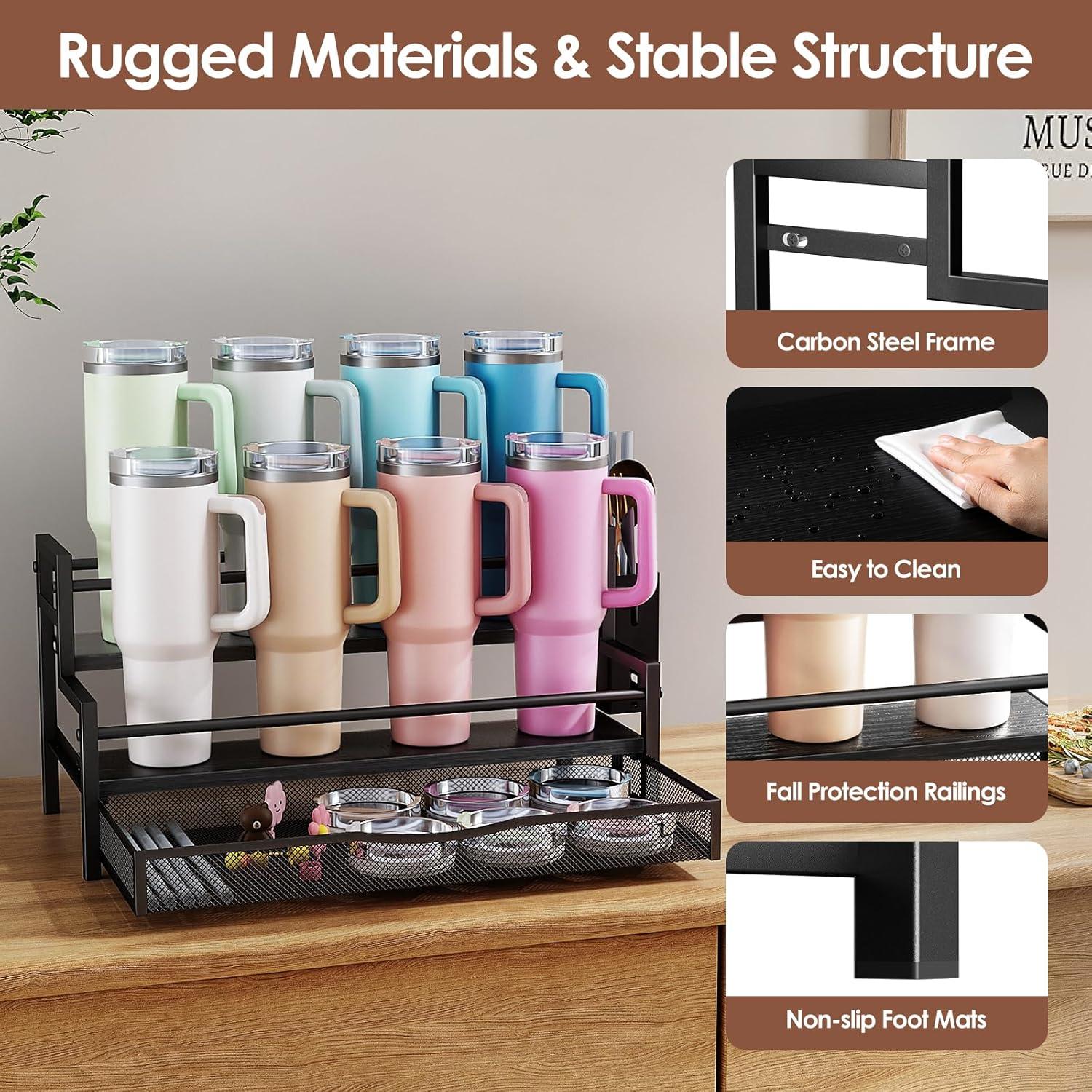 Organizador de Botellas de Agua Kssiaz 2 Niveles 40 oz Negro