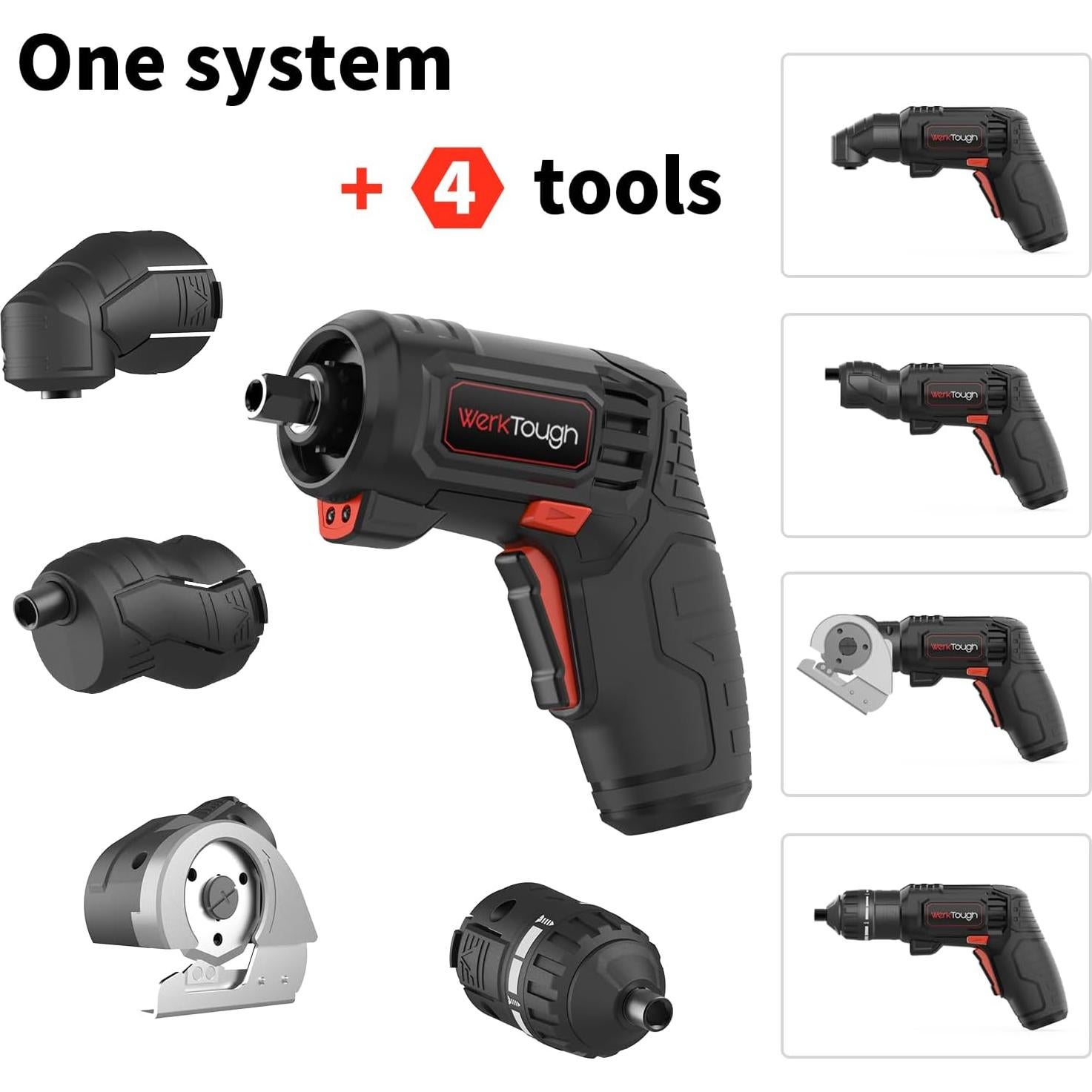 Destornillador Inalámbrico 4V Werktough con 27 Puntas y Carga USB-C