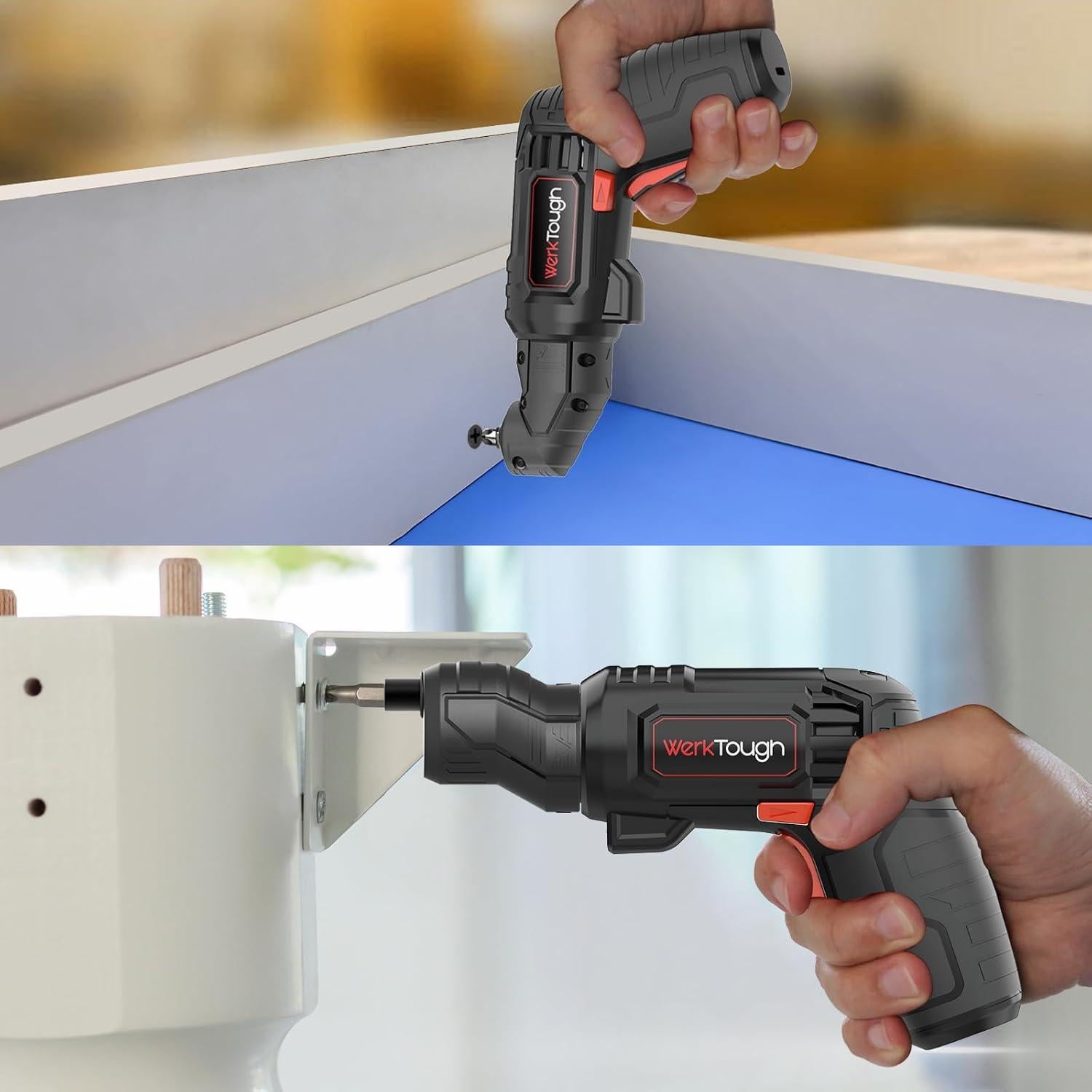 Destornillador Inalámbrico 4V Werktough con 27 Puntas y Carga USB-C