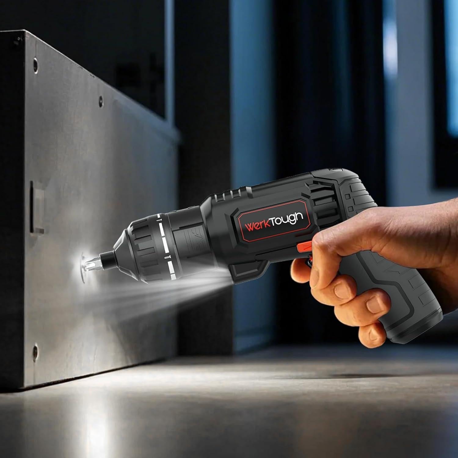 Destornillador Inalámbrico 4V Werktough con 27 Puntas y Carga USB-C