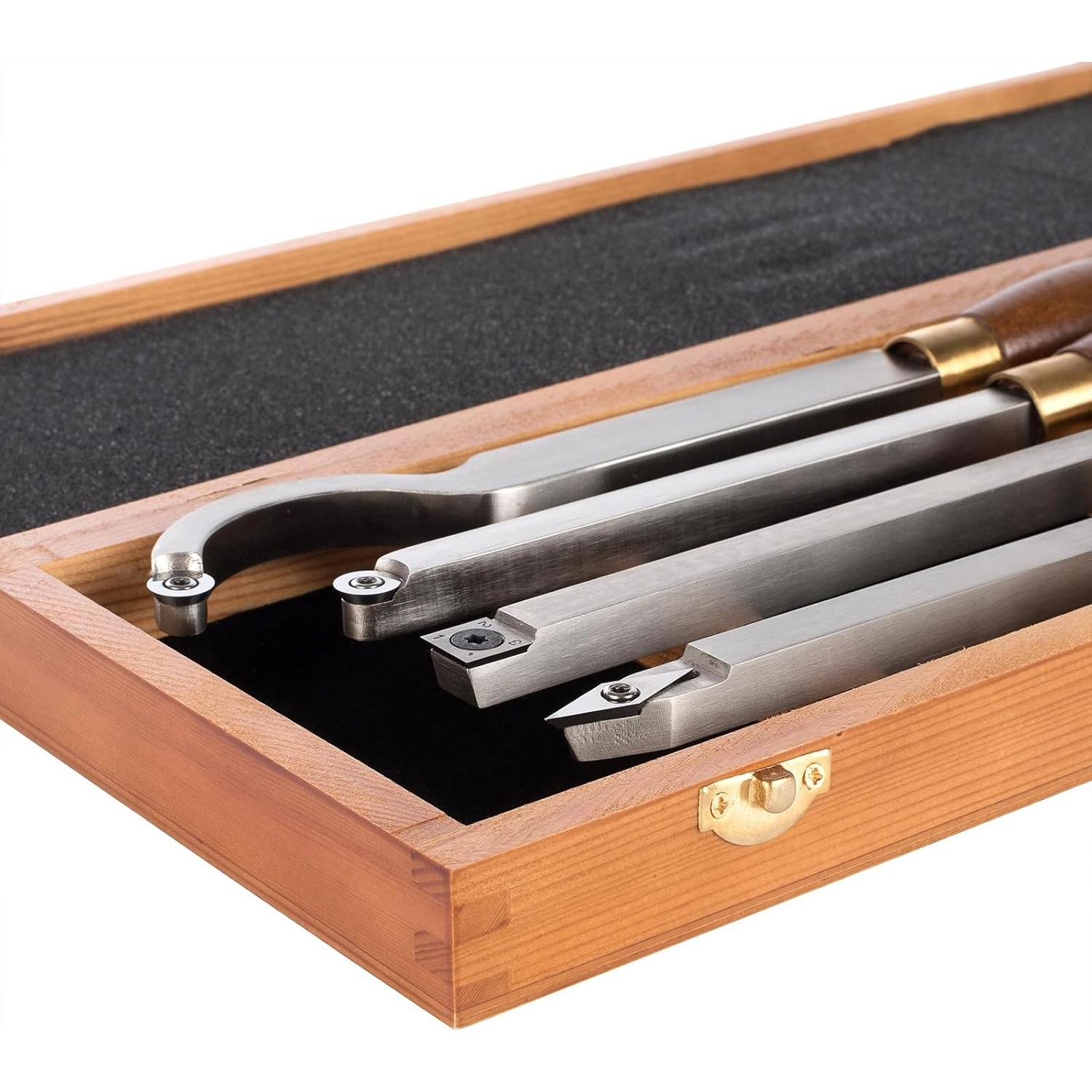 Juego de 4 Herramientas de Torneado IMOTECHOM con Caja de Madera