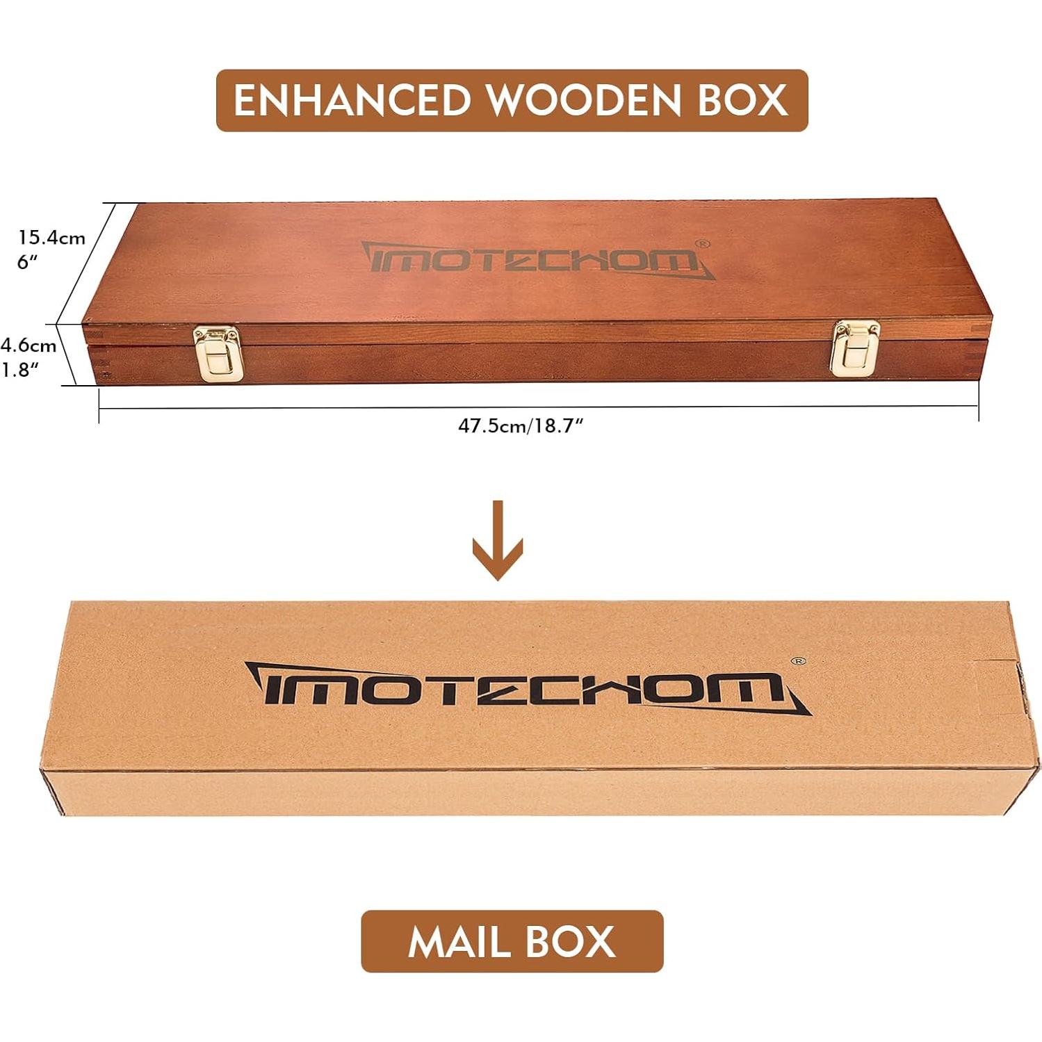 Juego de 4 Herramientas de Torneado IMOTECHOM con Caja de Madera