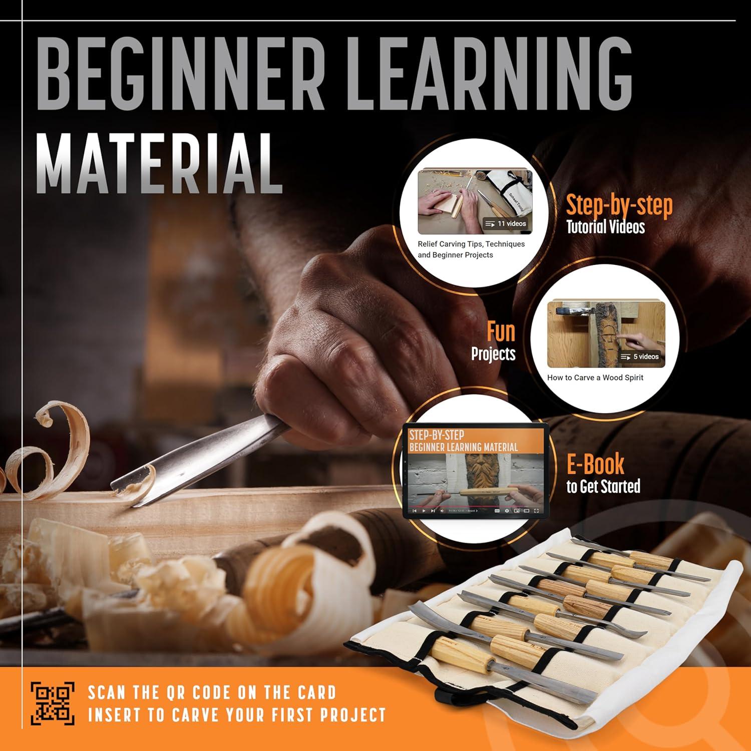 Juego de Cinceles de Talla de Madera Schaaf 12 Piezas con Funda