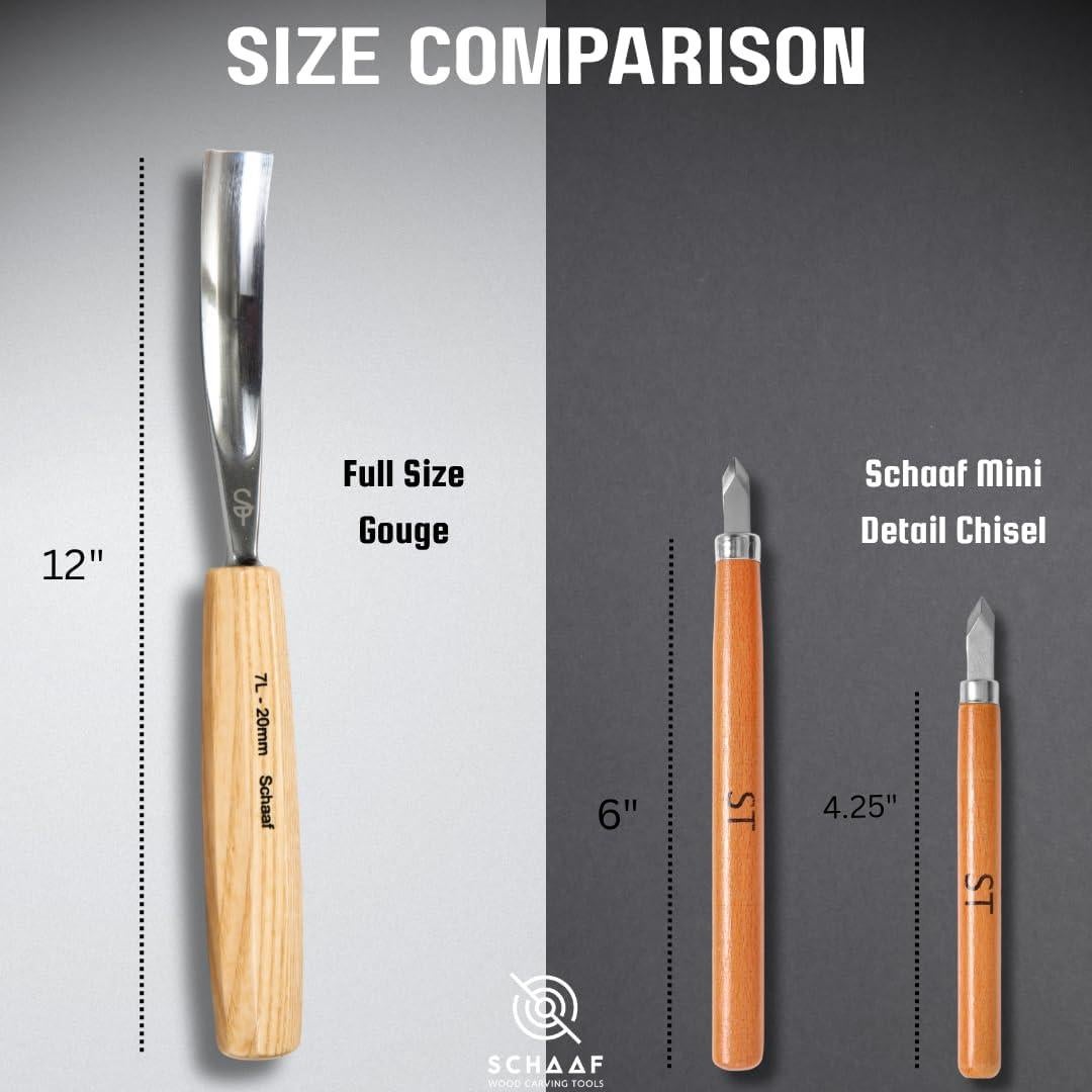 Juego de Cinceles de Talla de Madera Schaaf 12 Piezas con Funda