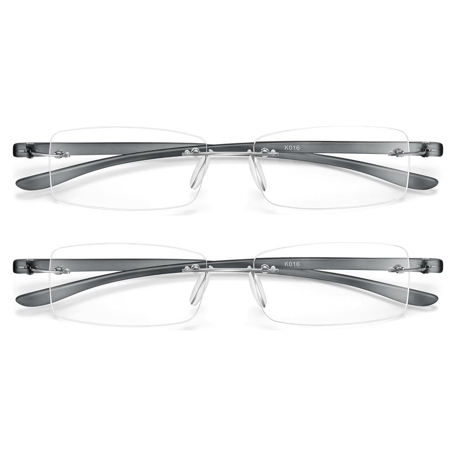 Gafas de Lectura Sin Montura TR90 2 Paquetes Filtro Luz Azul