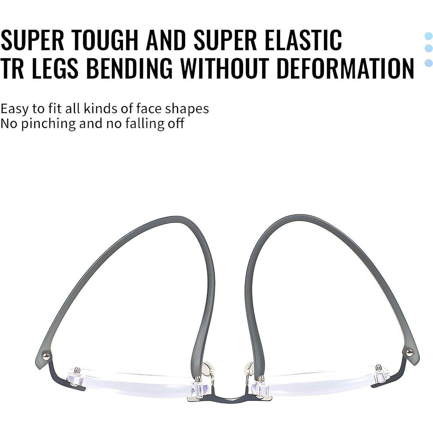 Gafas de Lectura Sin Montura TR90 2 Paquetes Filtro Luz Azul