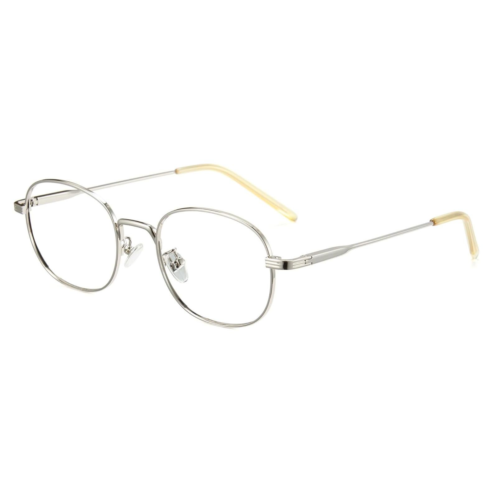 Gafas Retro Ovaladas Cyxus 8562 Anti Luz Azul UV Plata