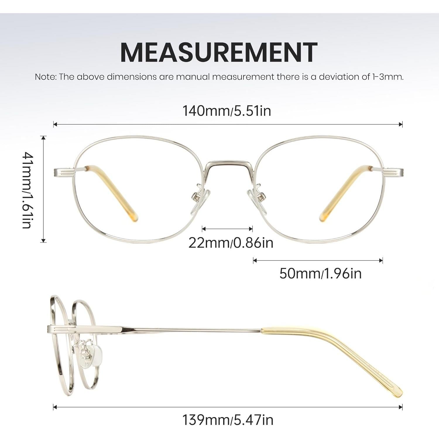 Gafas Retro Ovaladas Cyxus 8562 Anti Luz Azul UV Plata