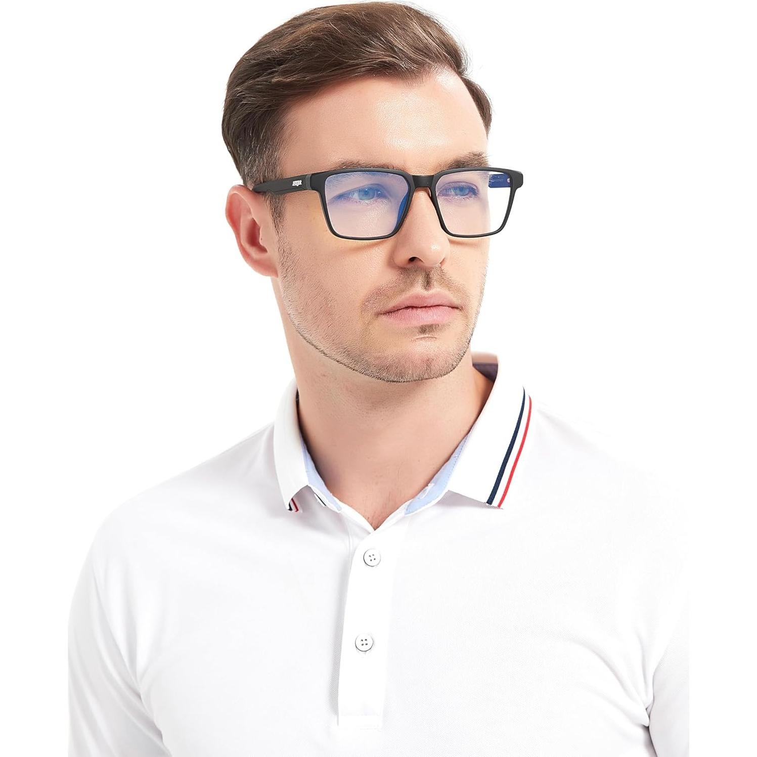 Gafas bloqueadoras de luz azul JFXQDR RF6207 para hombres - Negro