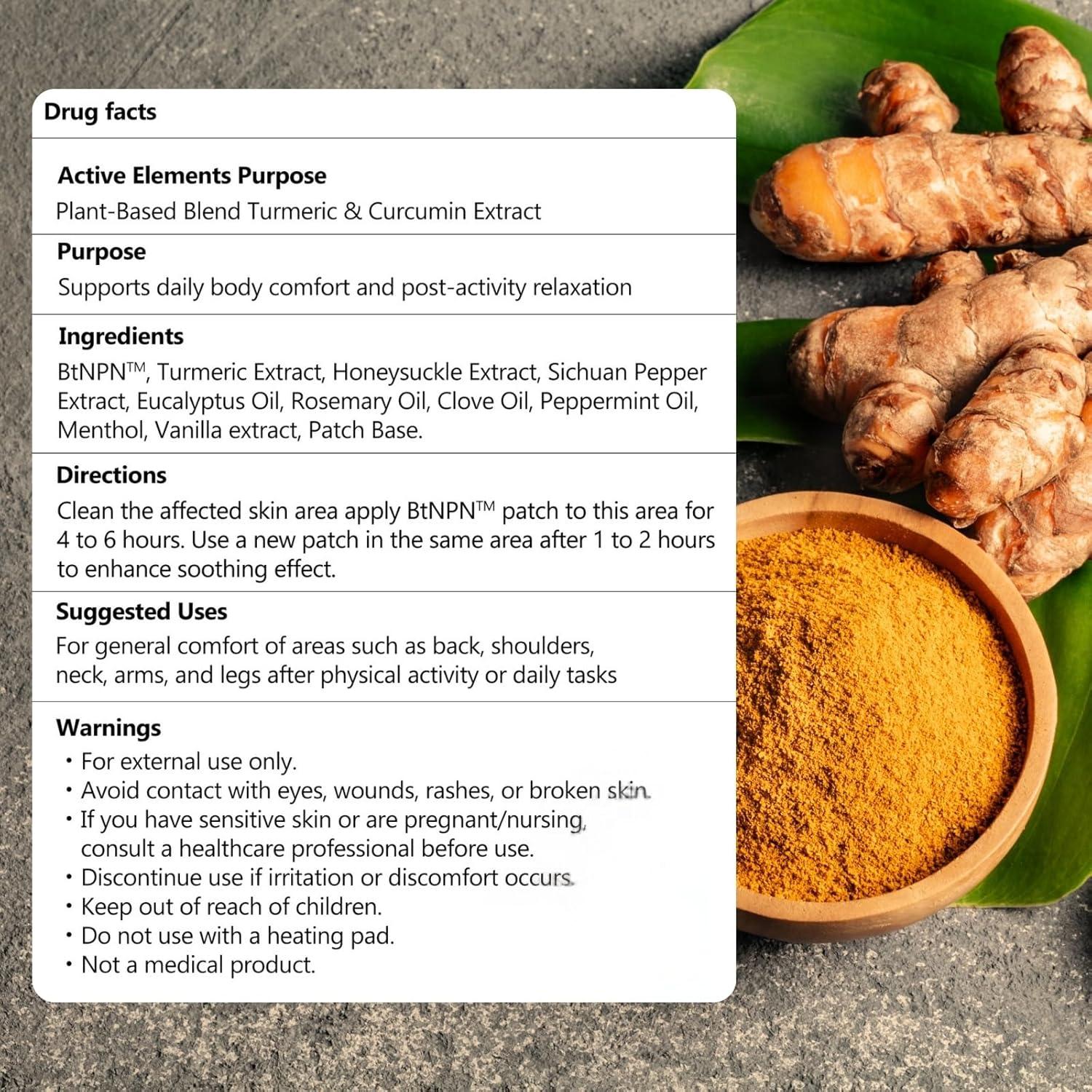 Parches Tópicos de Cúrcuma y Curcumina Amor - 6 Parches 13x9cm