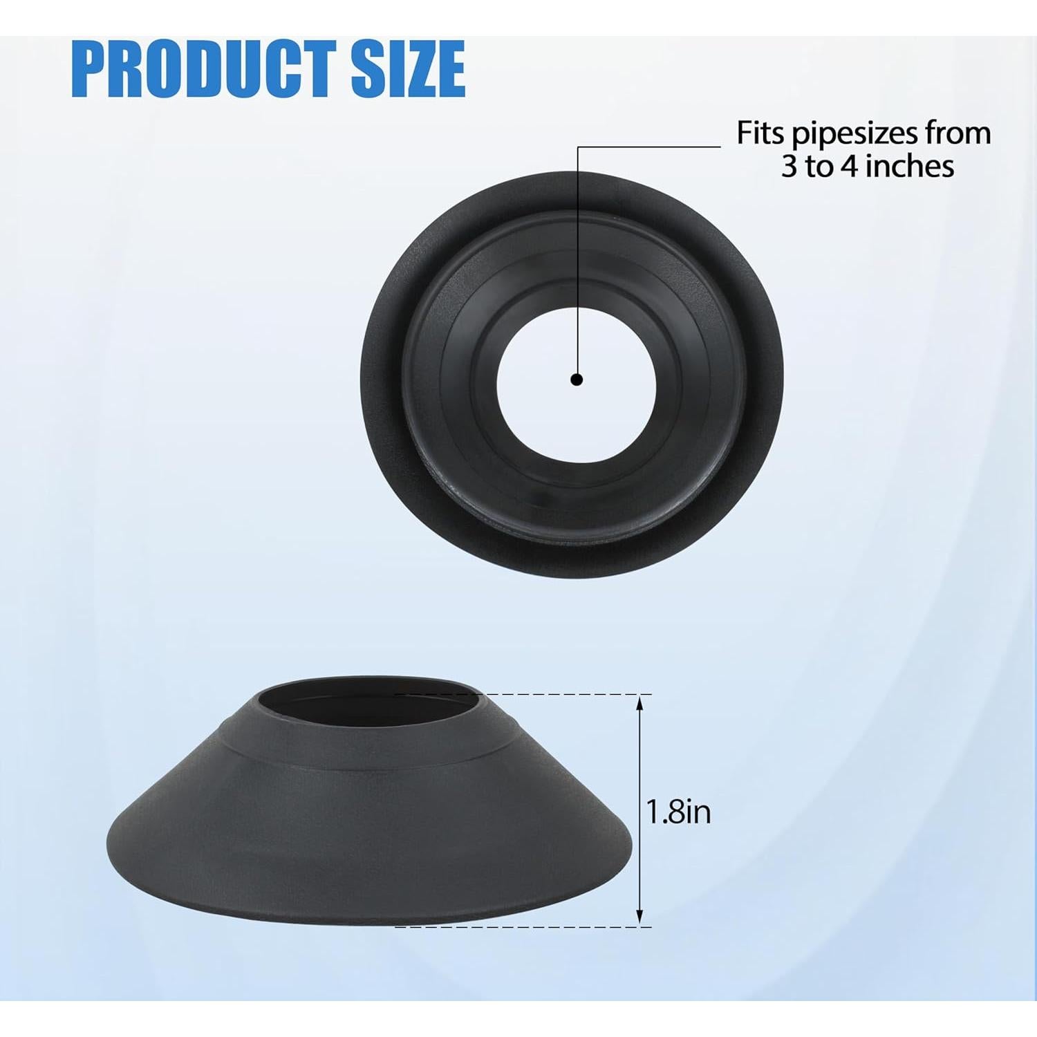 Collar de Lluvia Autoadhesivo KAZFFD 3-4 Pulgadas Negro