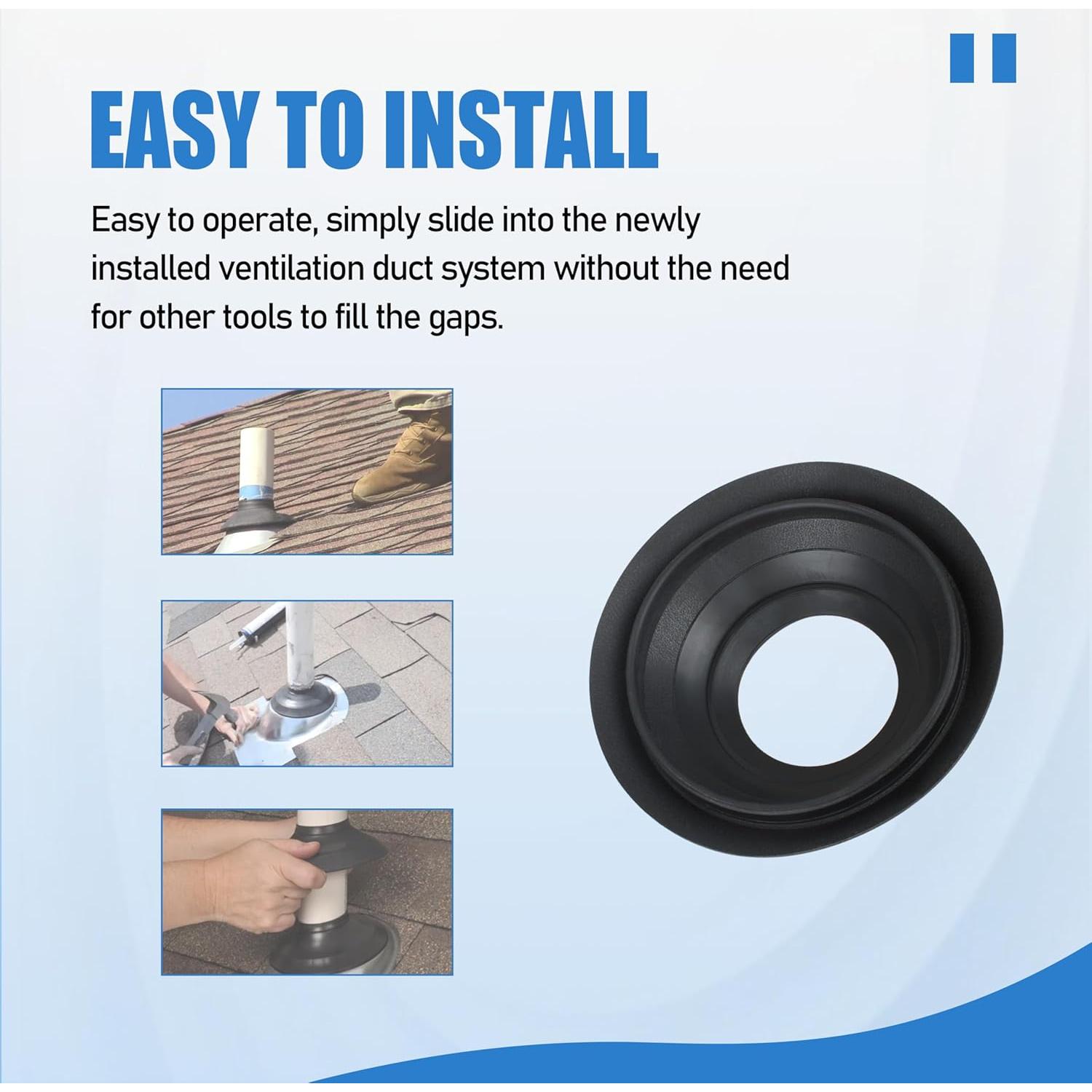 Collar de Lluvia Autoadhesivo KAZFFD 3-4 Pulgadas Negro