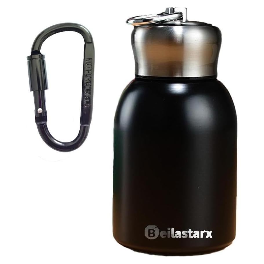 Botella de Agua Aislada Mini Beilastarx 300ml Negra Doble Pared