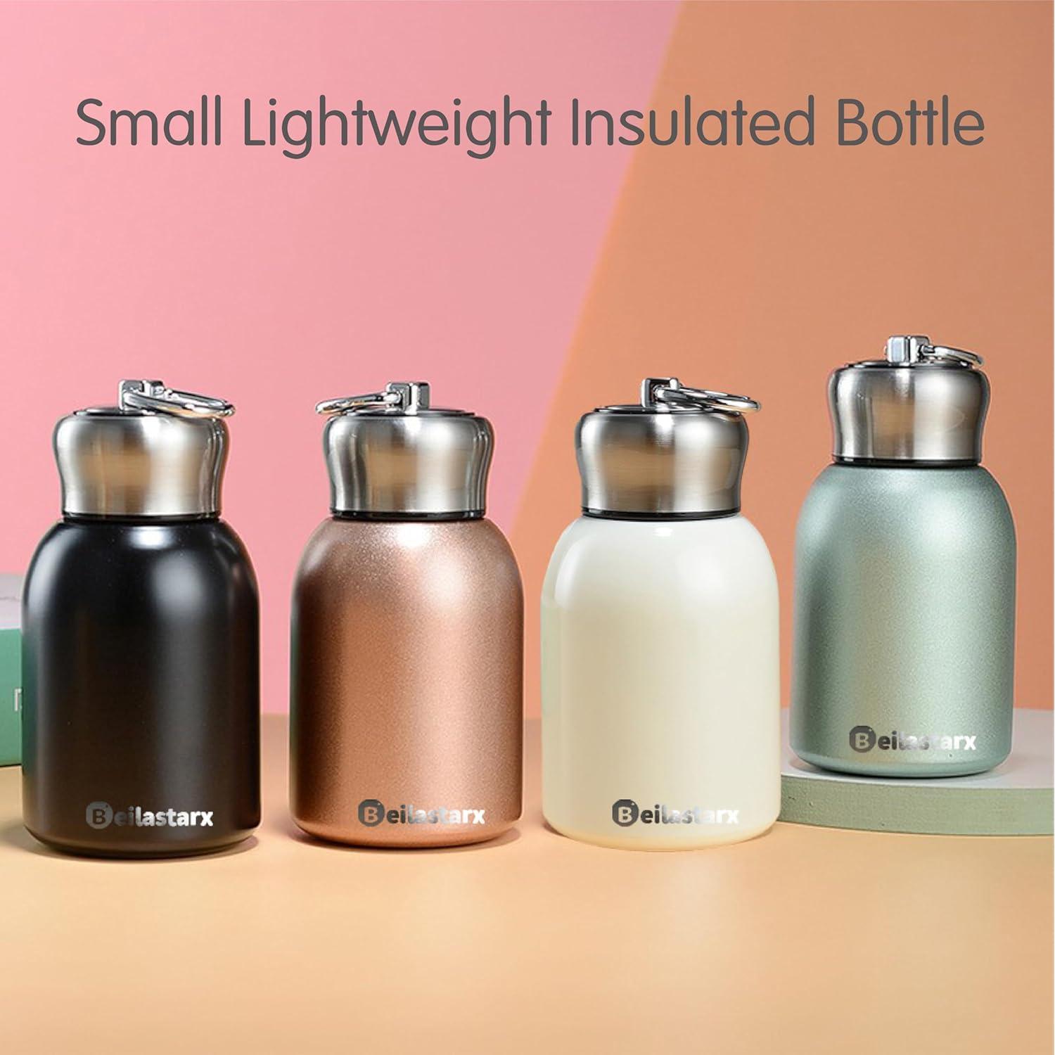 Botella de Agua Aislada Mini Beilastarx 300ml Negra Doble Pared