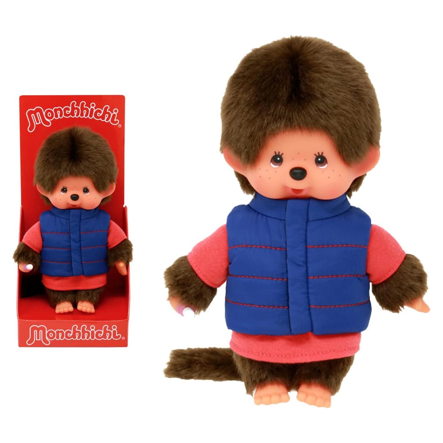 Monchhichi Bandai 20 cm Peluche con Chaqueta de Plumas