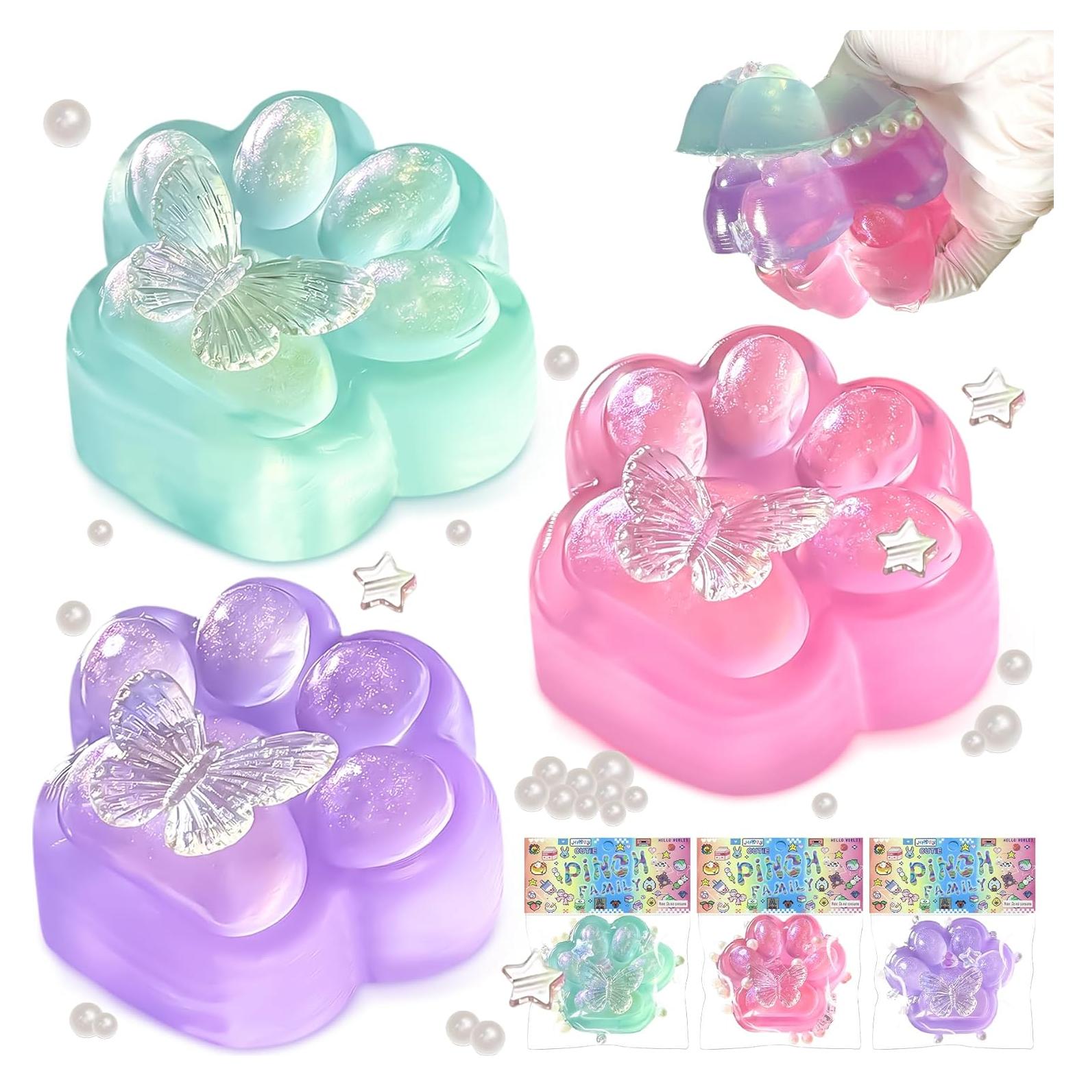 Kit de 3 Squishies Taba de Pata de Gato - Juguetes Sensoriales