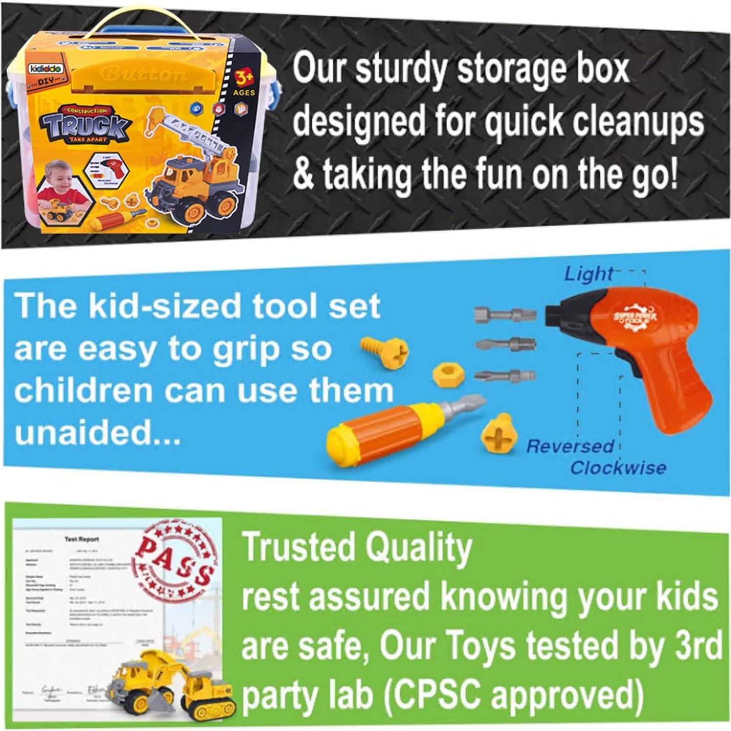 Camión de Mezcla de Cemento Kididdo Desmontable 3 en 1