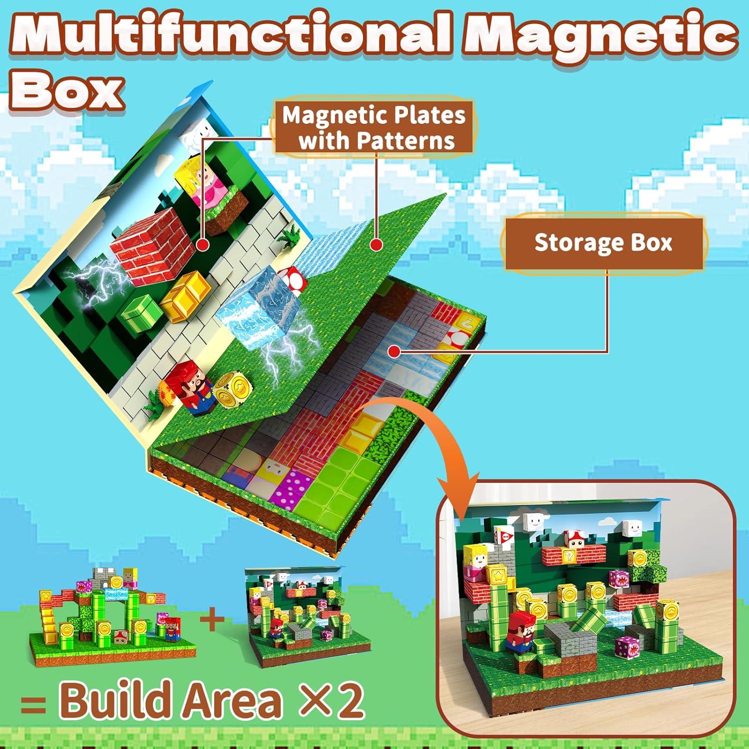 Juego de Bloques Magnéticos Resflycheng 100 Piezas 2-en-1