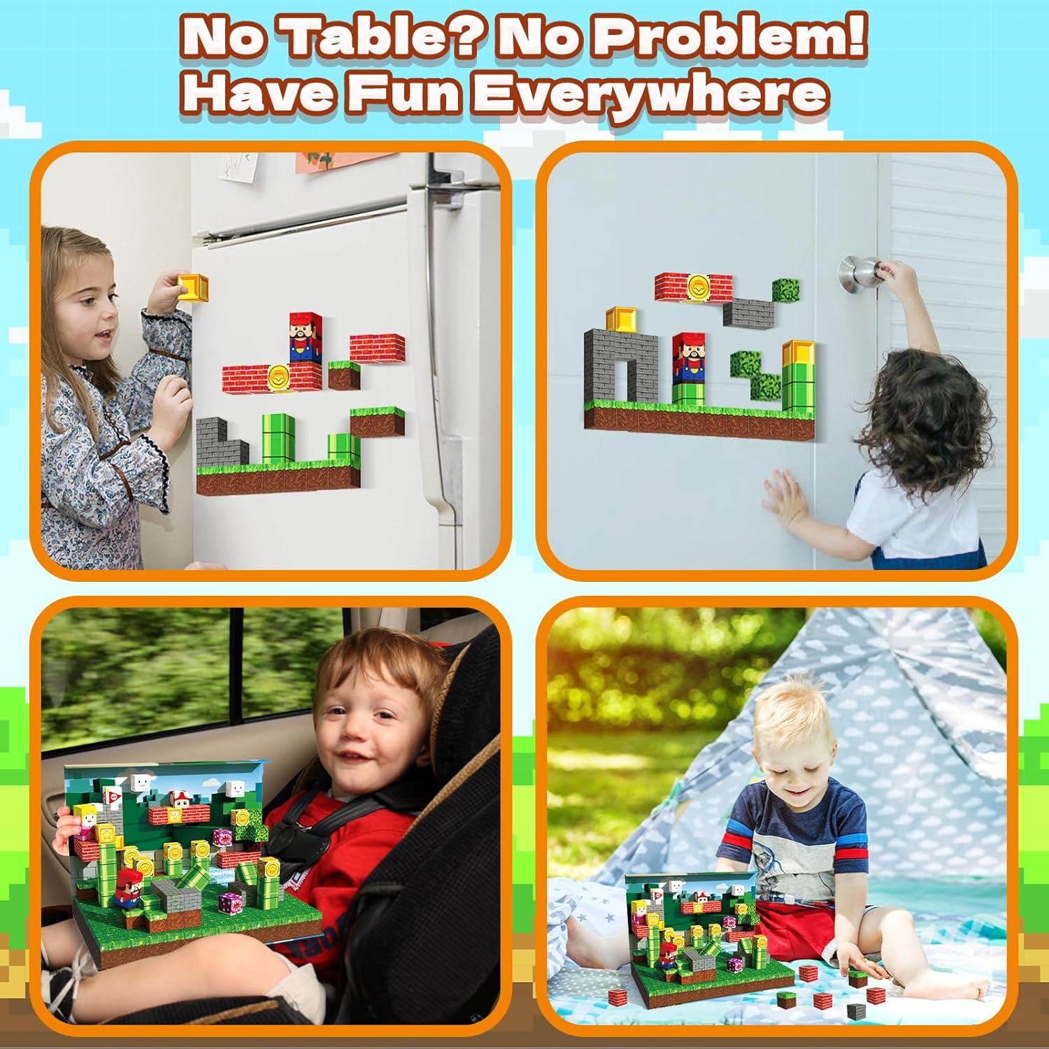 Juego de Bloques Magnéticos Resflycheng 100 Piezas 2-en-1