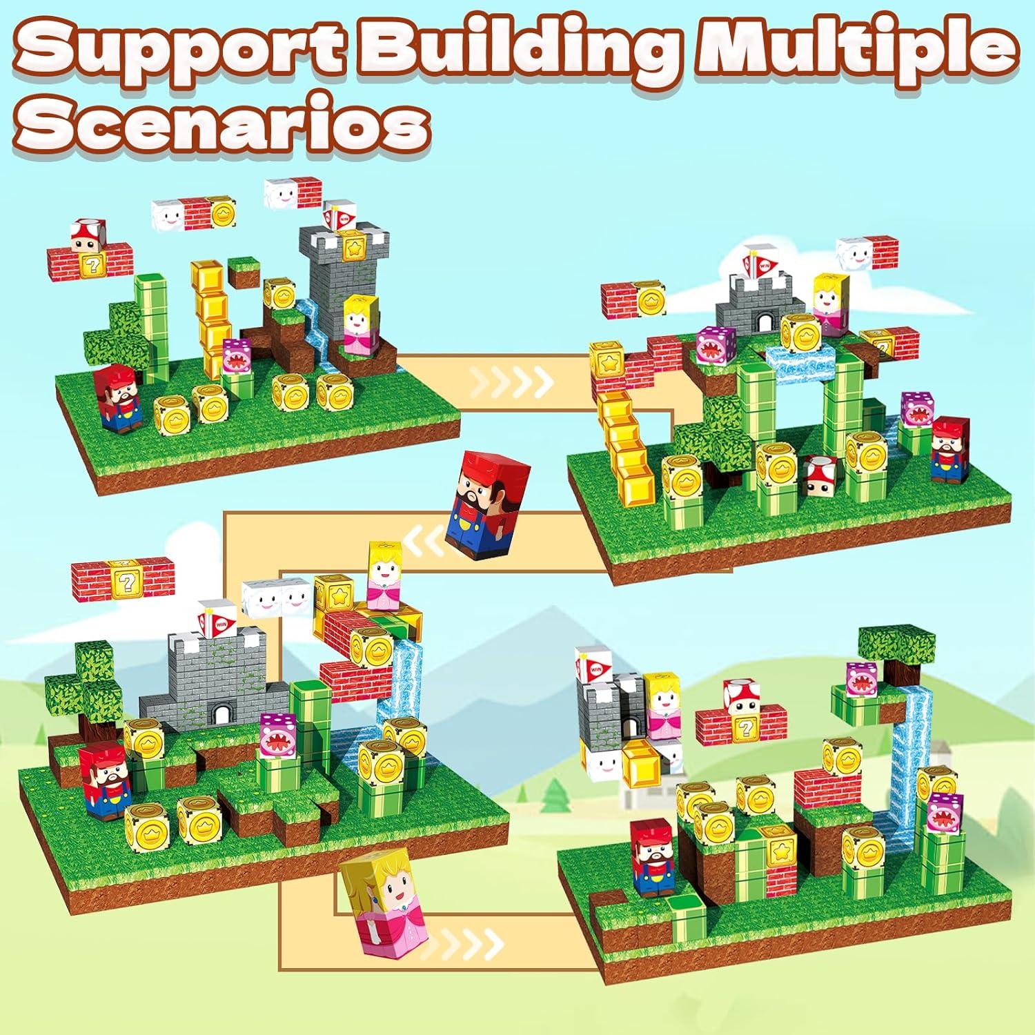 Juego de Bloques Magnéticos Resflycheng 100 Piezas 2-en-1