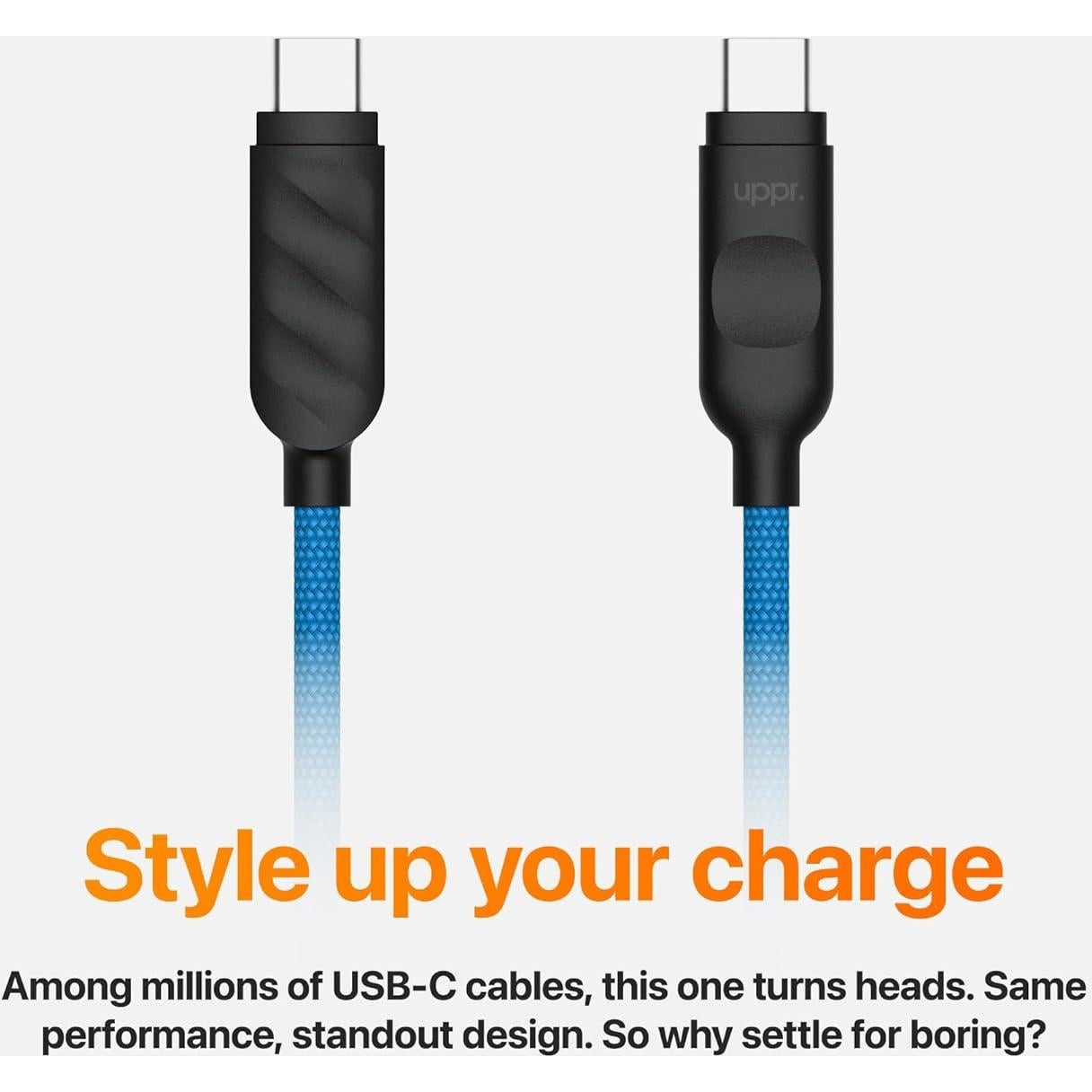 Cable USB-C trenzado UPPERCASE Designs 1m 60W carga rápida