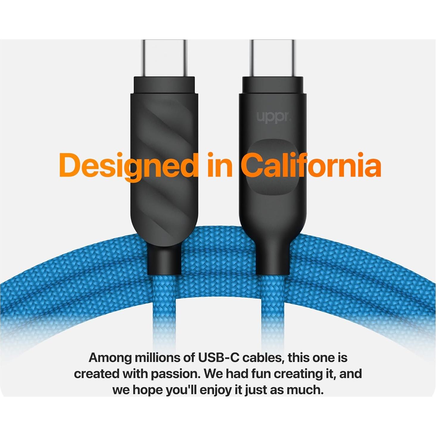 Cable USB-C trenzado UPPERCASE Designs 1m 60W carga rápida