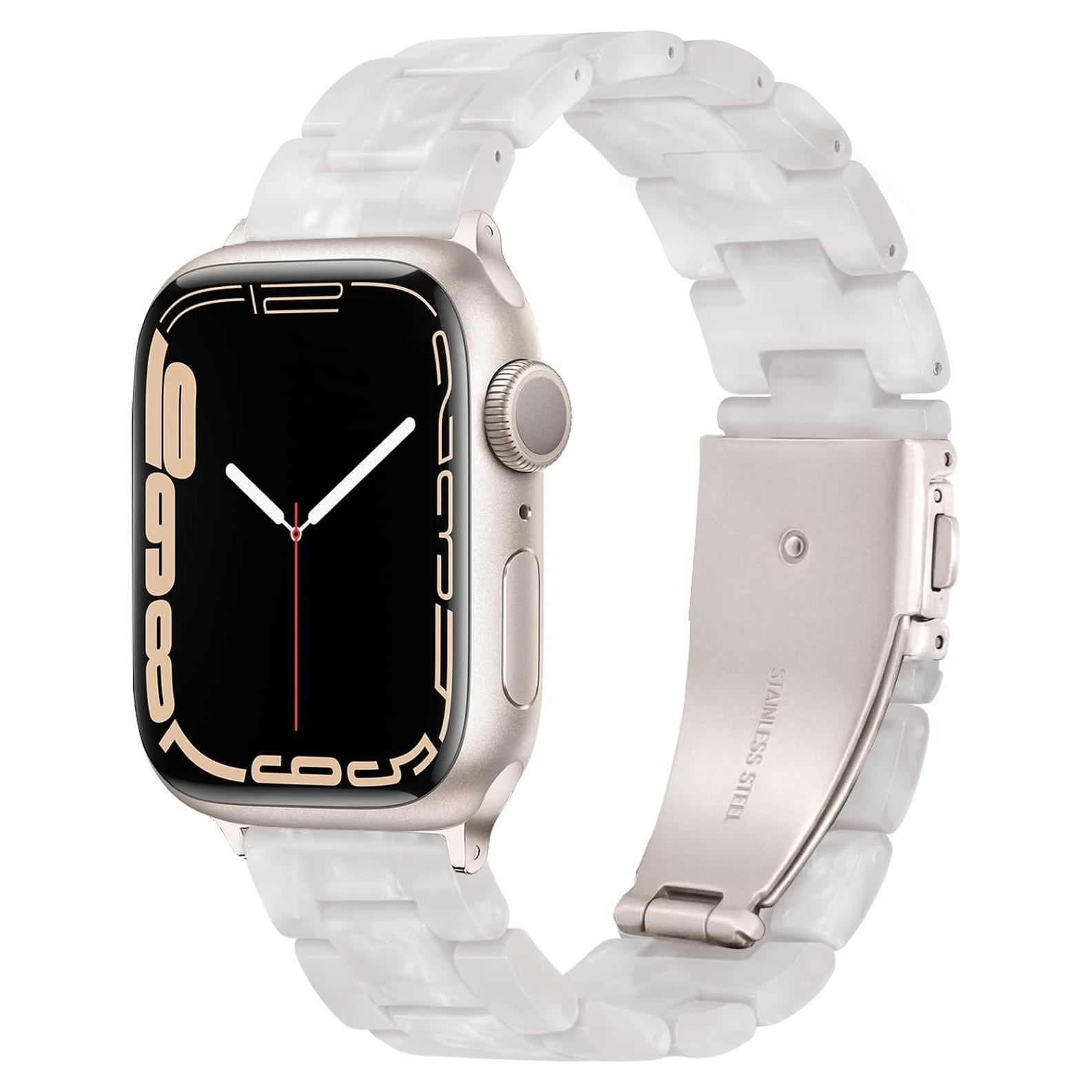 Banda de Reloj Pleixiu para Apple Watch 38-42mm Resina Blanca