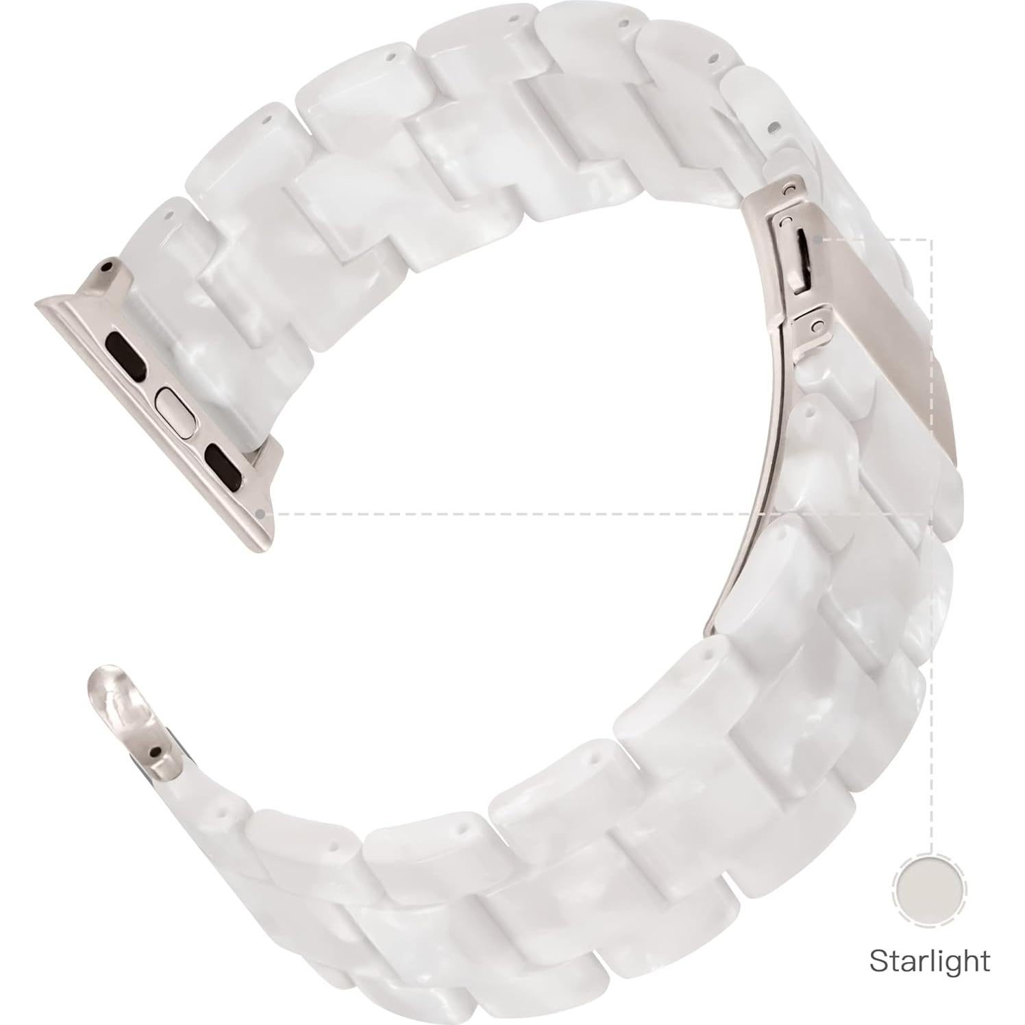 Banda de Reloj Pleixiu para Apple Watch 38-42mm Resina Blanca