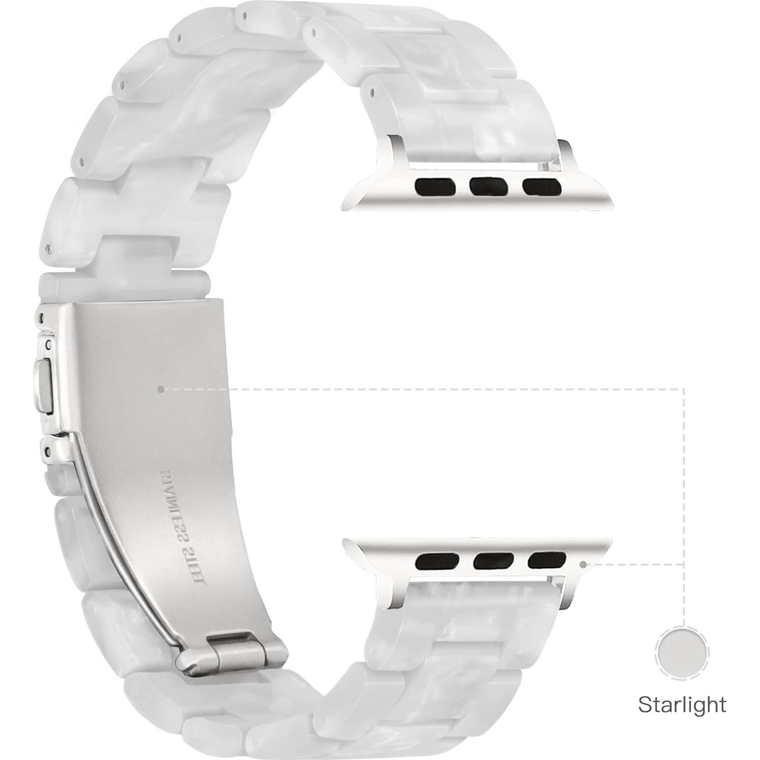 Banda de Reloj Pleixiu para Apple Watch 38-42mm Resina Blanca