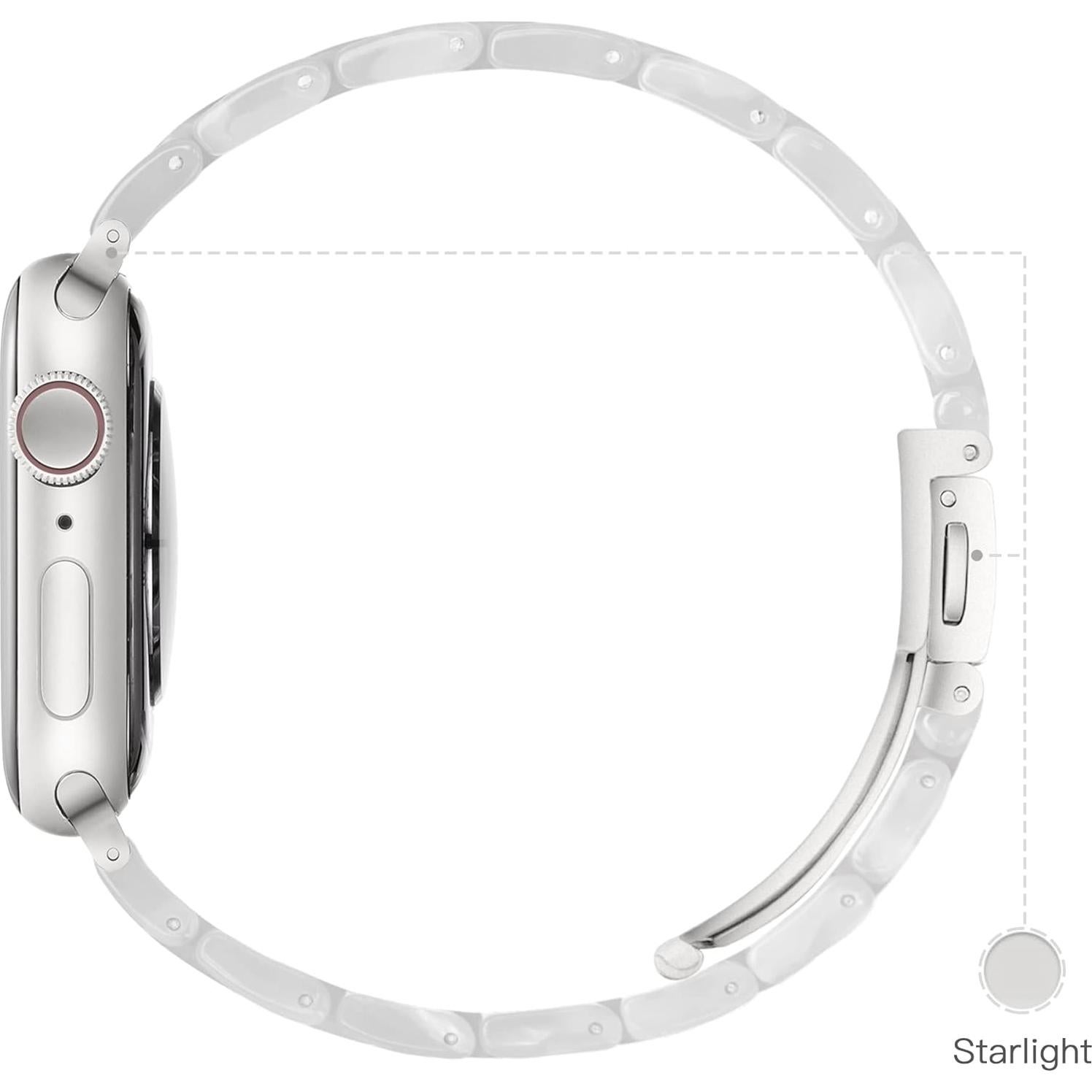 Banda de Reloj Pleixiu para Apple Watch 38-42mm Resina Blanca