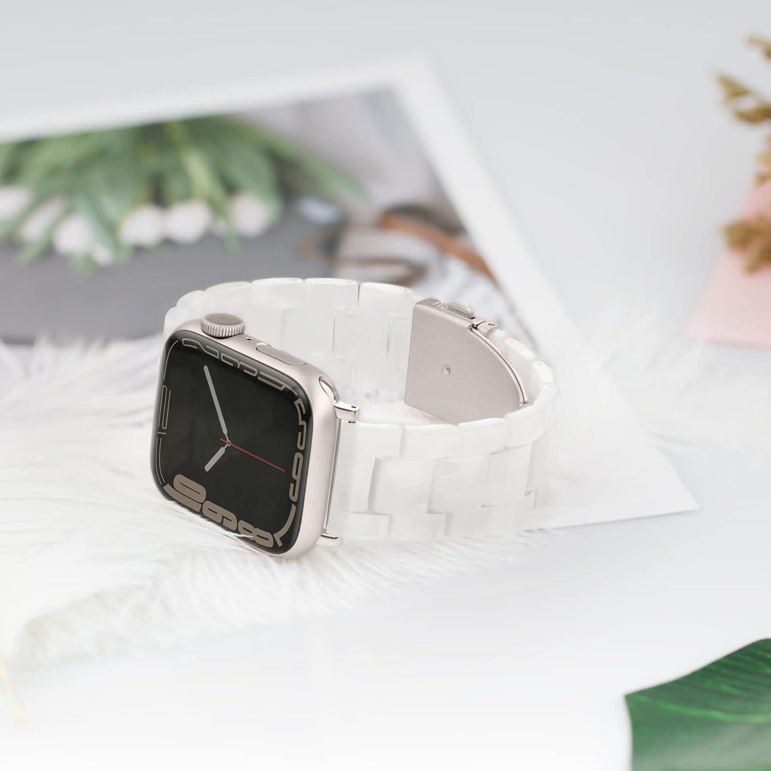 Banda de Reloj Pleixiu para Apple Watch 38-42mm Resina Blanca