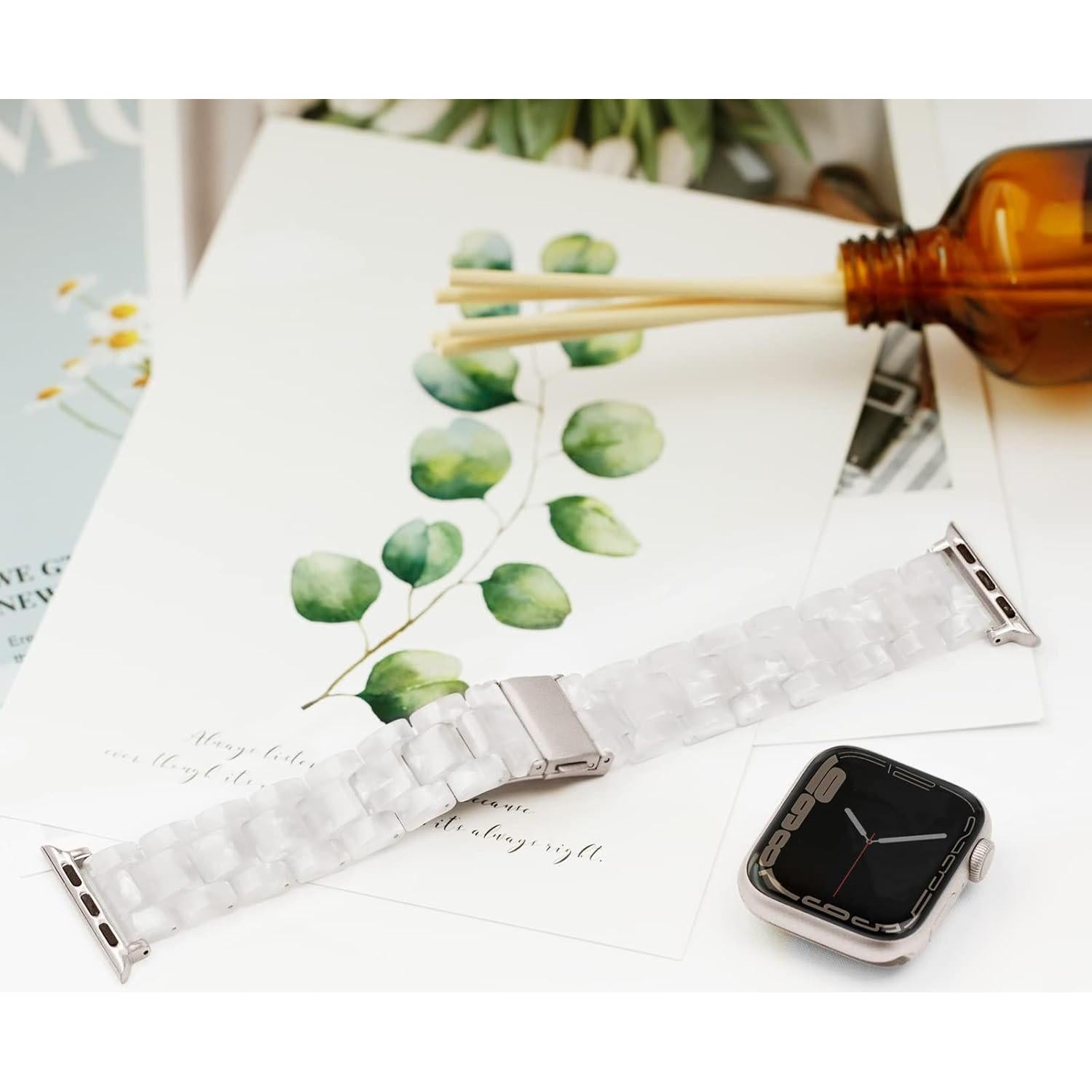 Banda de Reloj Pleixiu para Apple Watch 38-42mm Resina Blanca