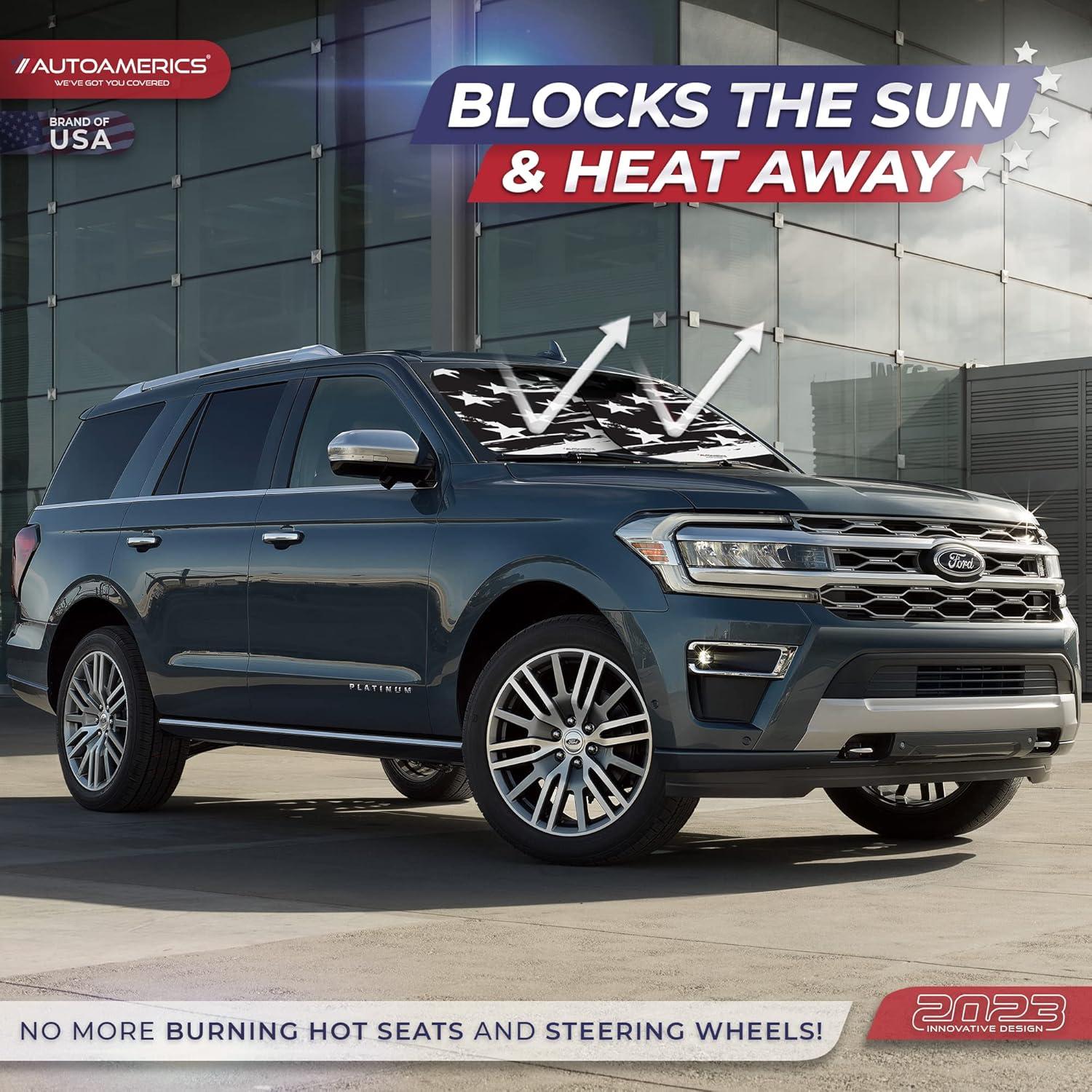 Protector Solar Plegable Autoamerics 2 Piezas Bandera EE. UU.