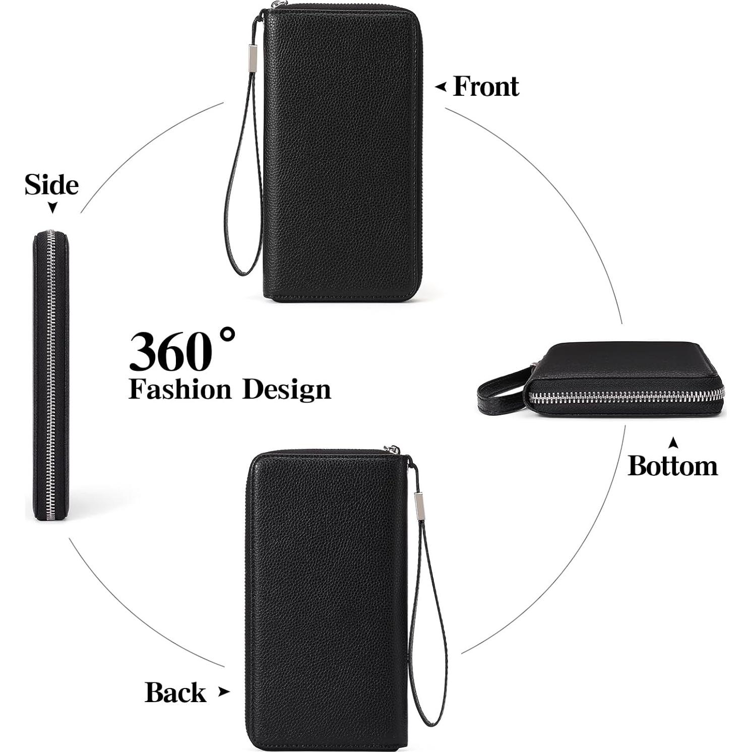 Cartera GOIACII para Mujeres con Bloqueo RFID y Muñequera