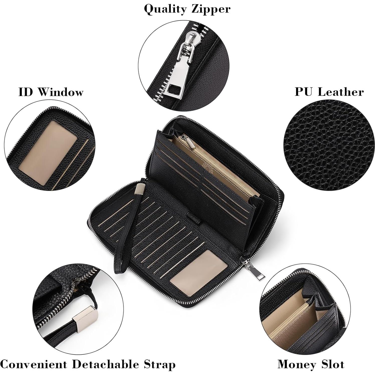 Cartera GOIACII para Mujeres con Bloqueo RFID y Muñequera