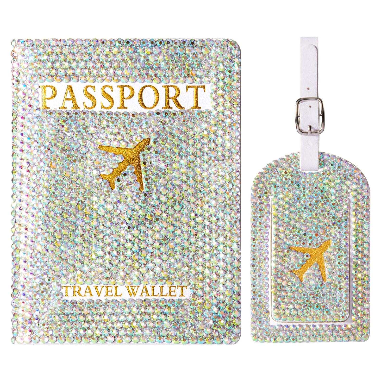 Funda de Pasaporte SlowVibes con Etiqueta de Equipaje Brillante