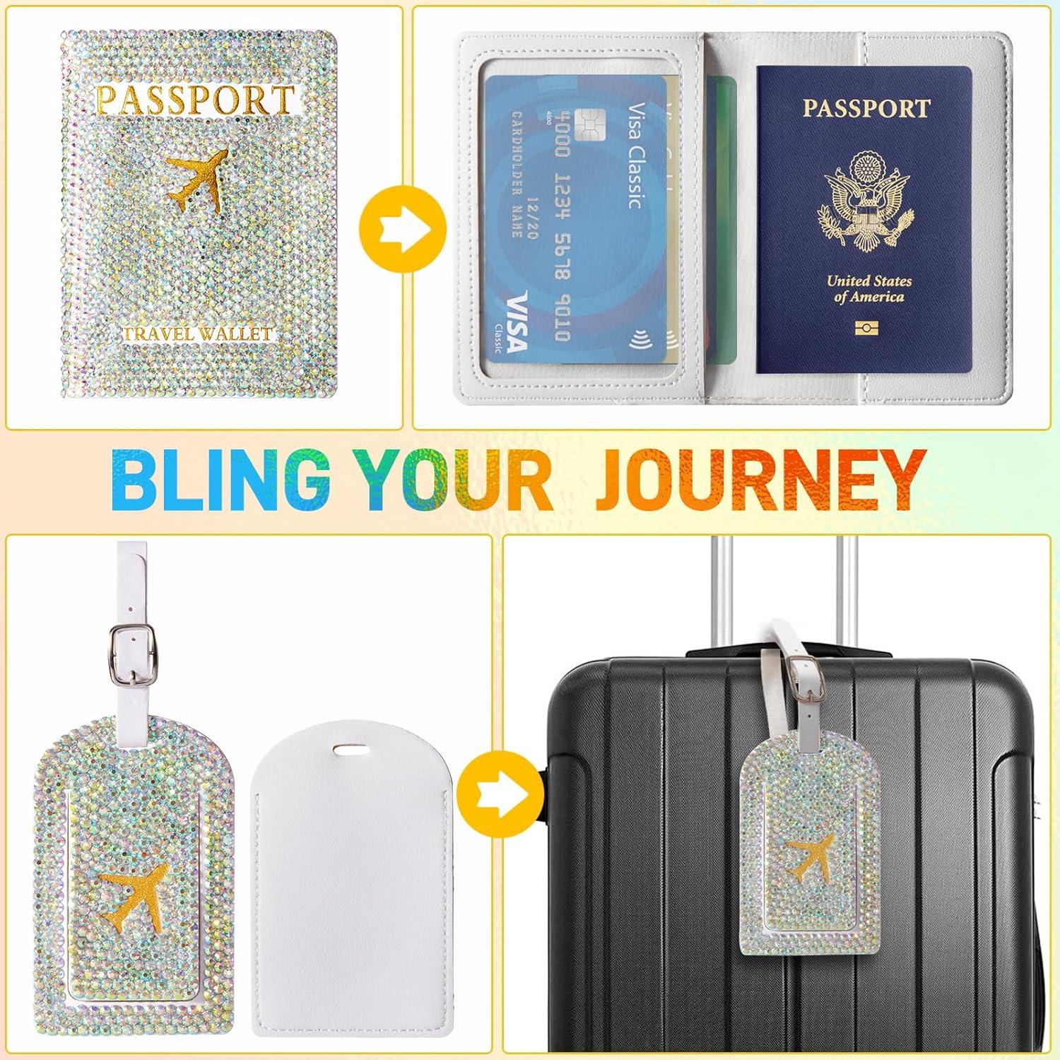 Funda de Pasaporte SlowVibes con Etiqueta de Equipaje Brillante