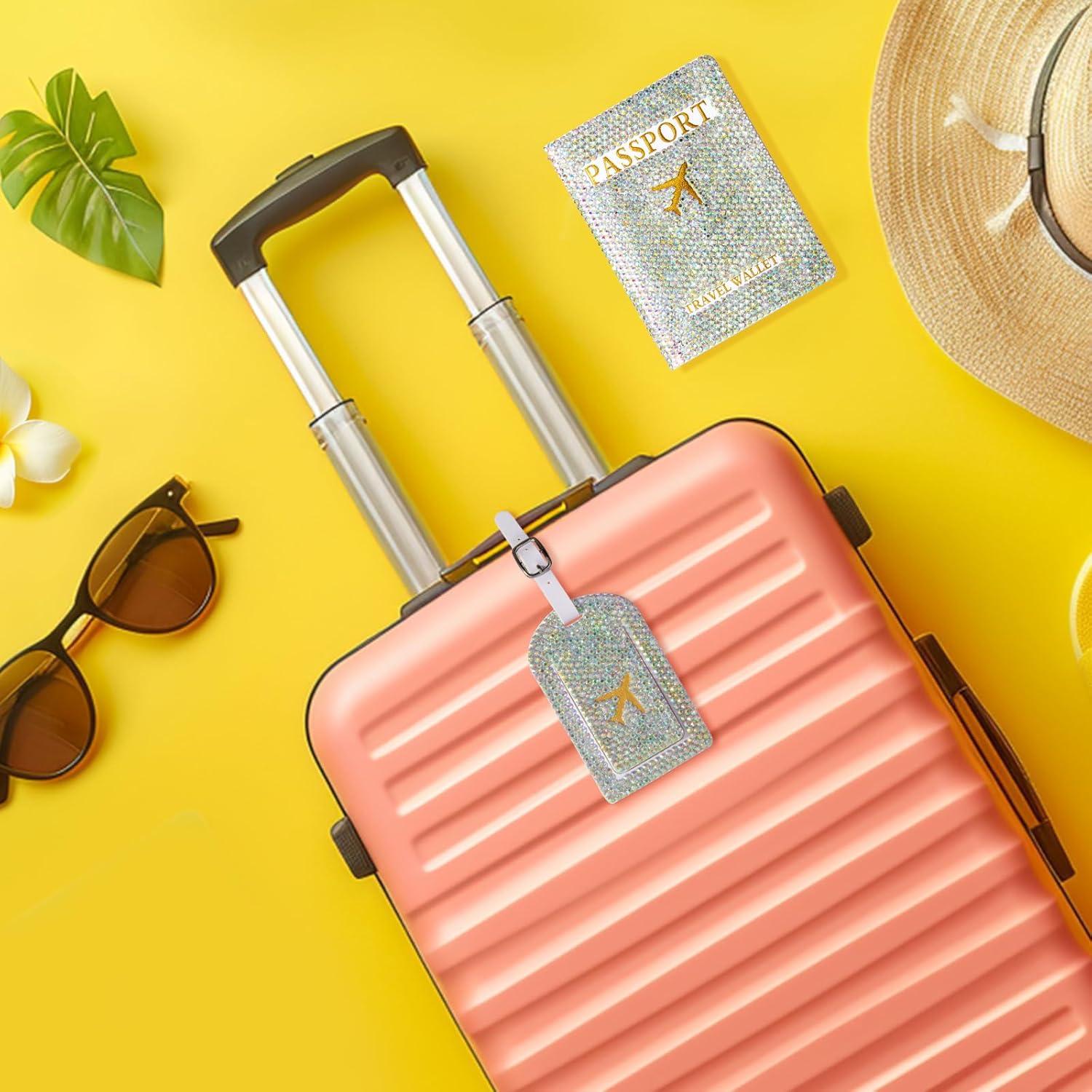 Funda de Pasaporte SlowVibes con Etiqueta de Equipaje Brillante