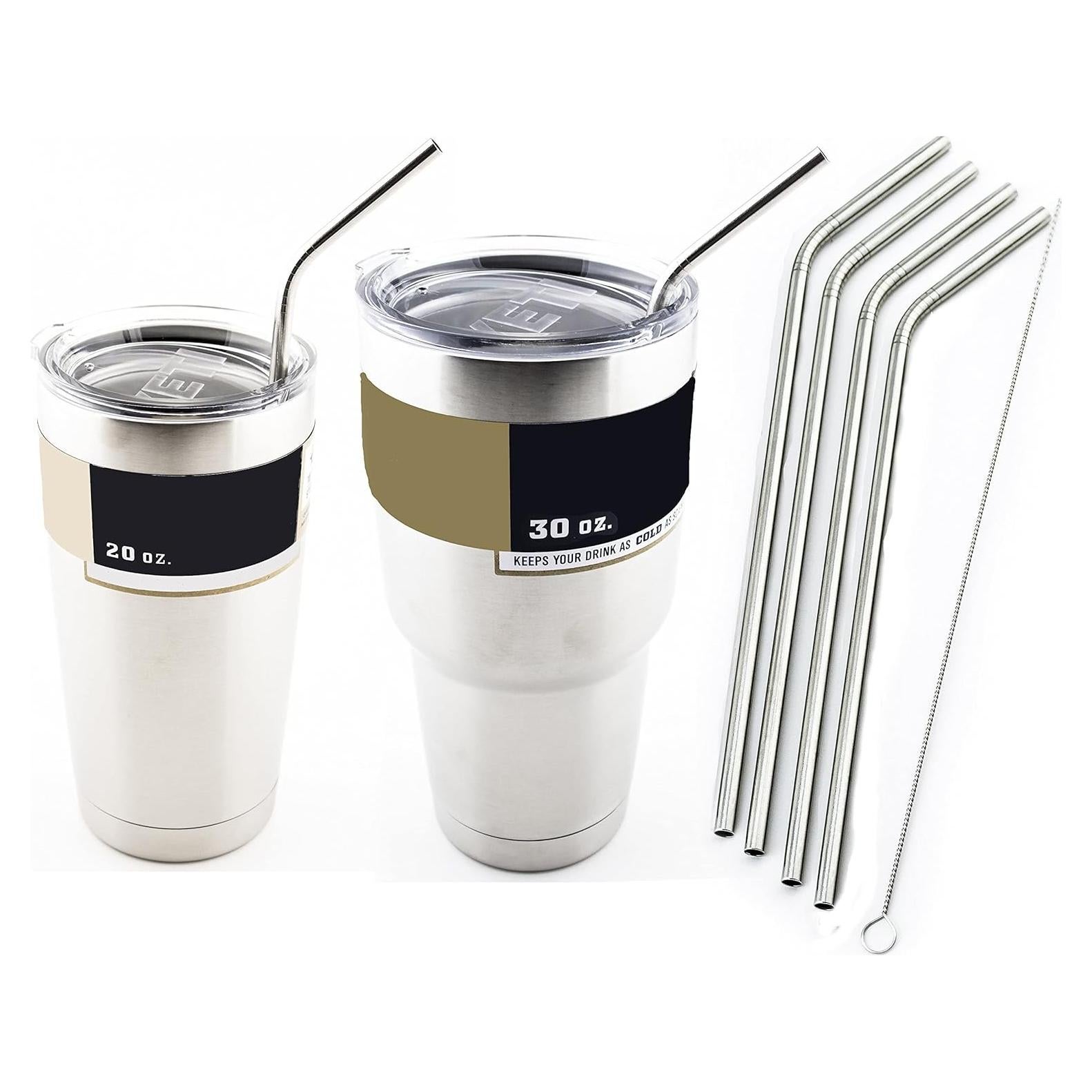 4 Pajitas de Acero Inoxidable CocoStraw para Tazas Yeti 20/30 oz