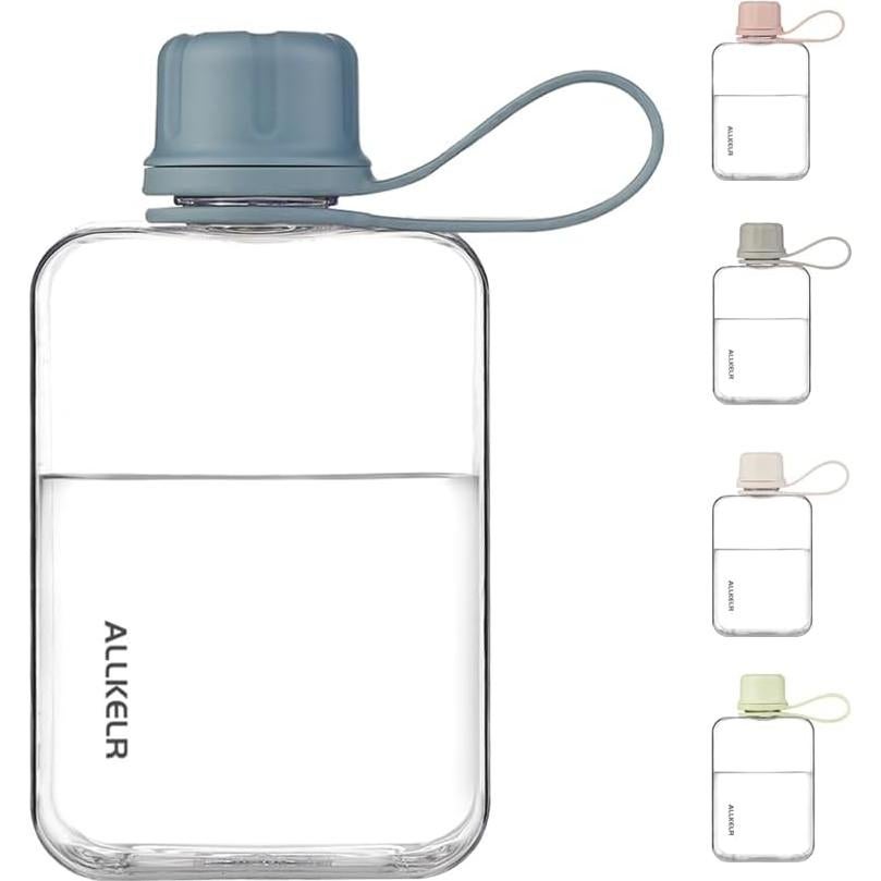 Botella de Agua Plana ALLKELR 236.6 ml Tritan Azul Reutilizable