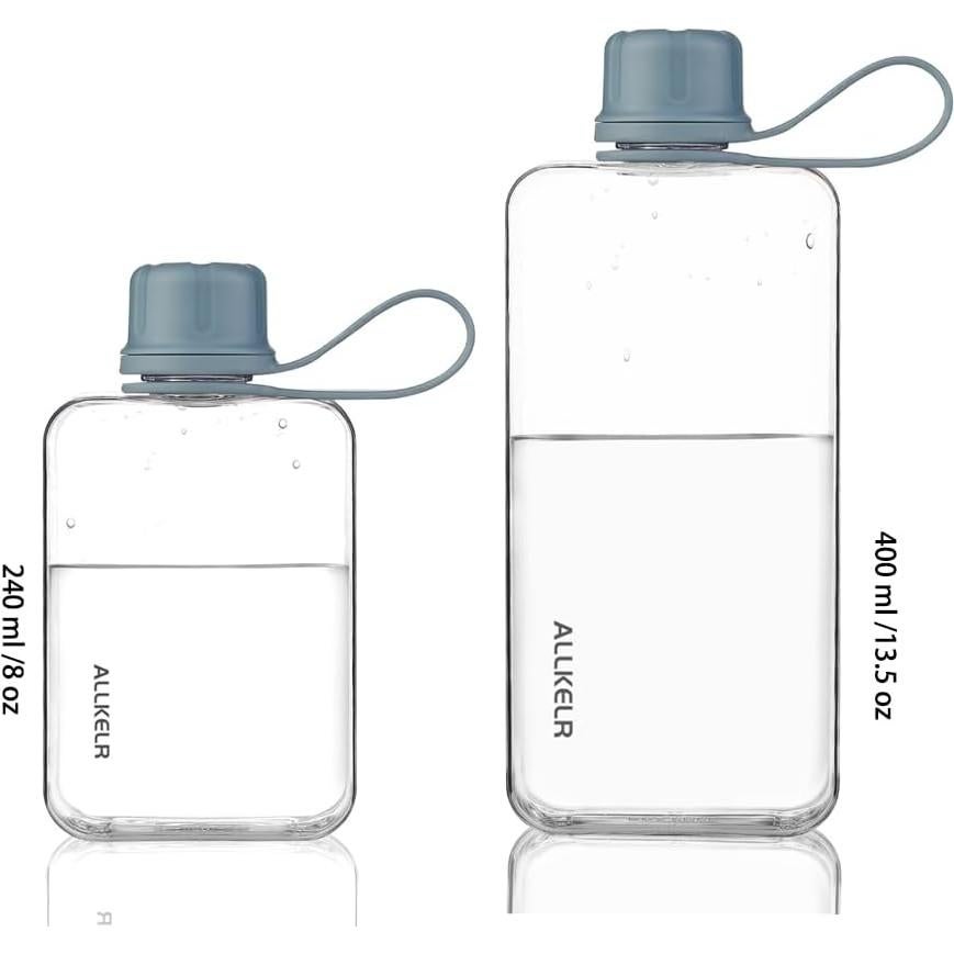 Botella de Agua Plana ALLKELR 236.6 ml Tritan Azul Reutilizable