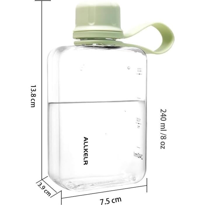 Botella de Agua Plana ALLKELR 236.6 ml Tritan Azul Reutilizable