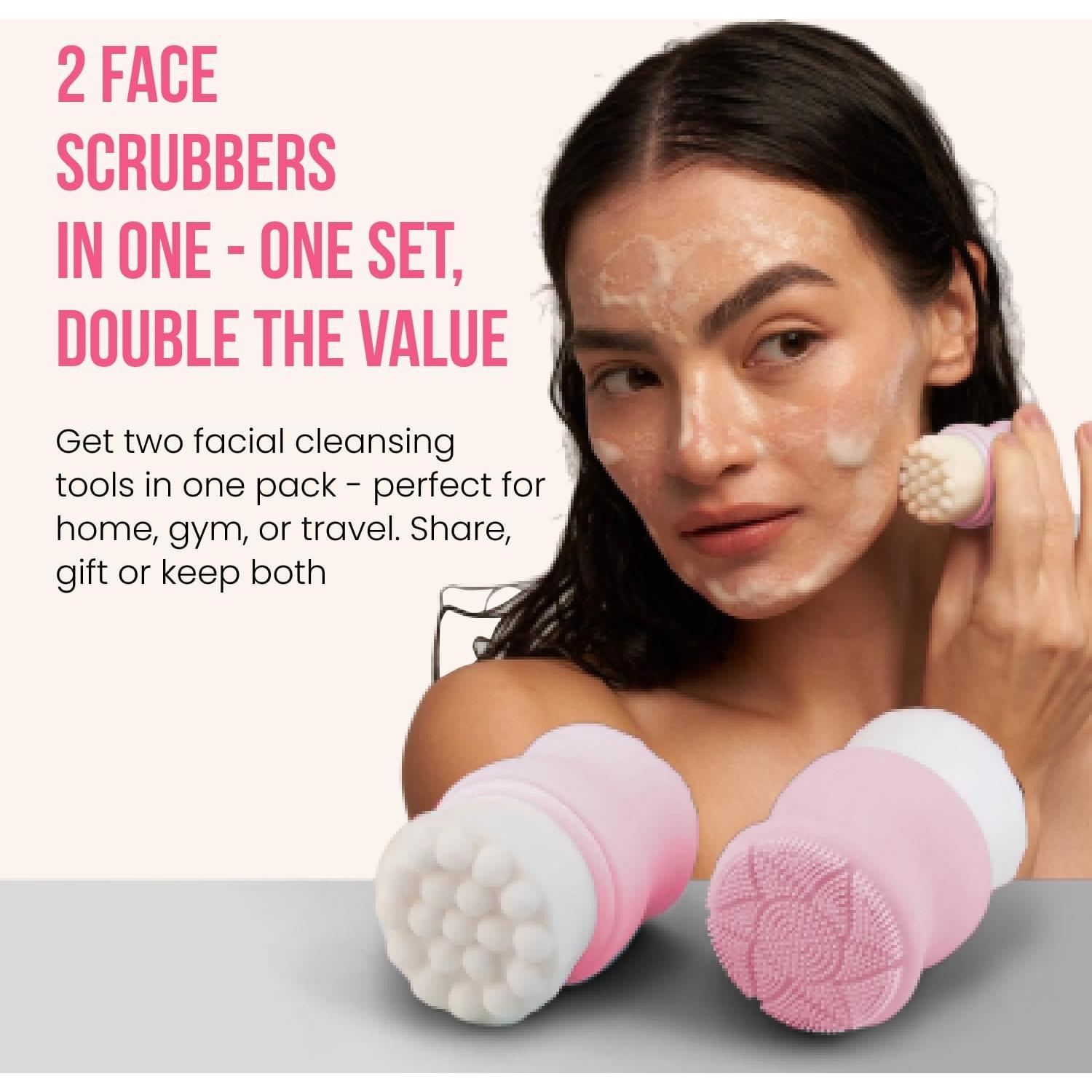 Exfoliador Facial de Silicona SILKLE - Paquete de 2 Rosa
