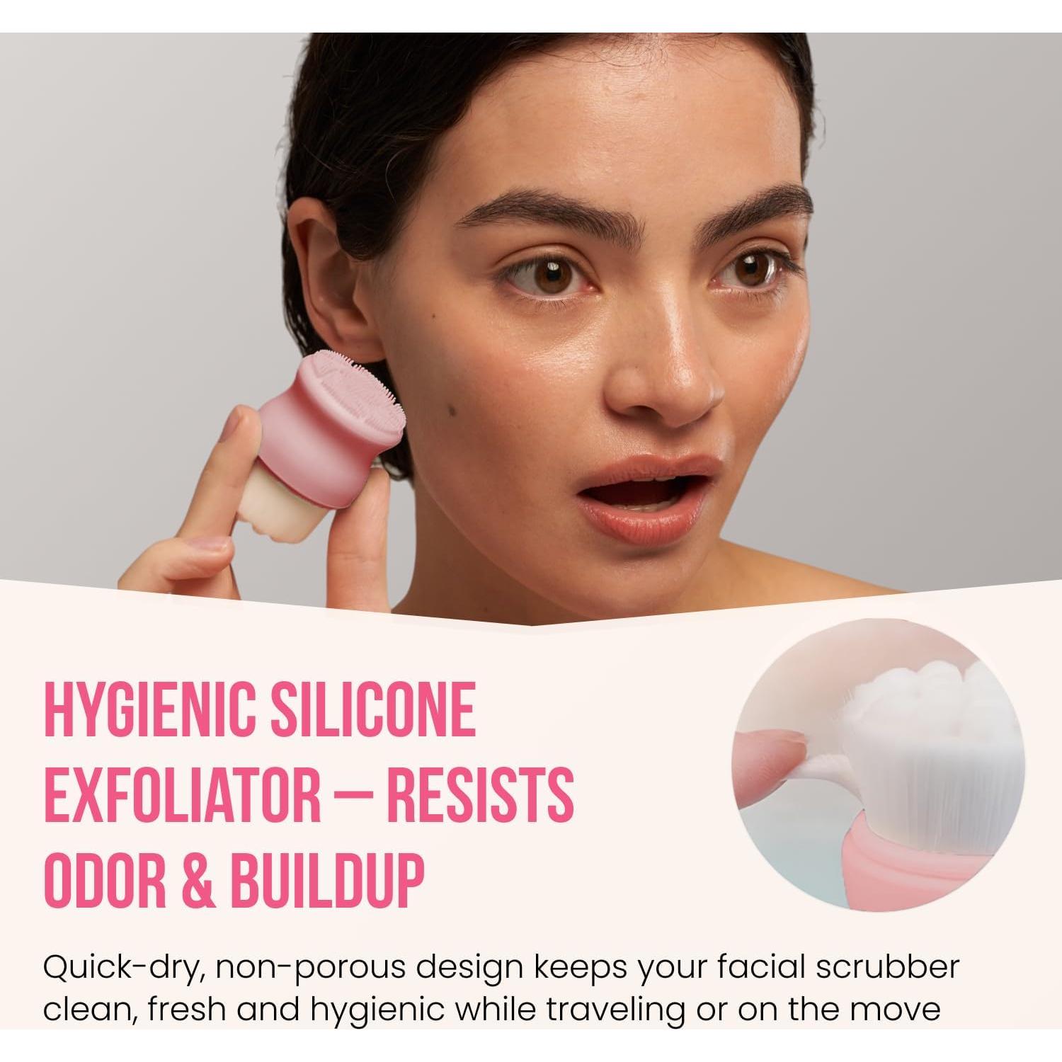Exfoliador Facial de Silicona SILKLE - Paquete de 2 Rosa