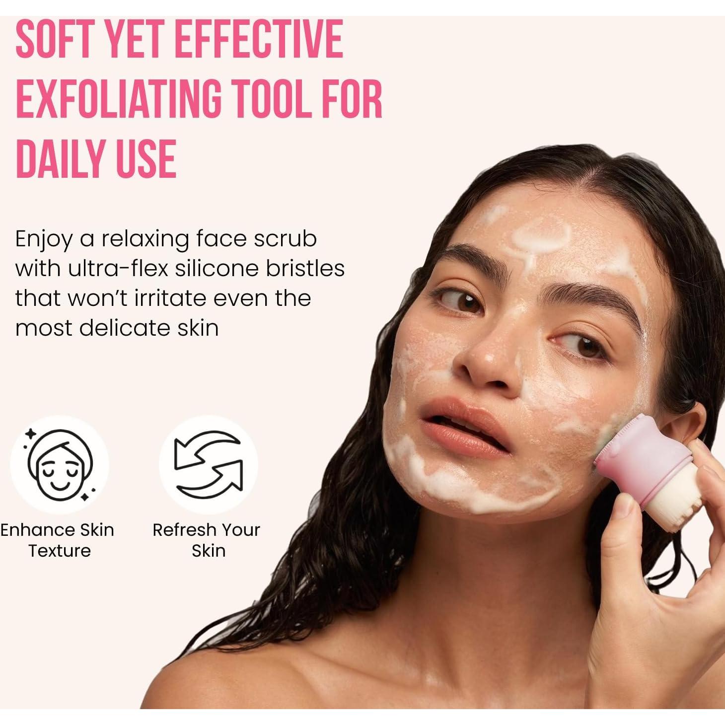 Exfoliador Facial de Silicona SILKLE - Paquete de 2 Rosa