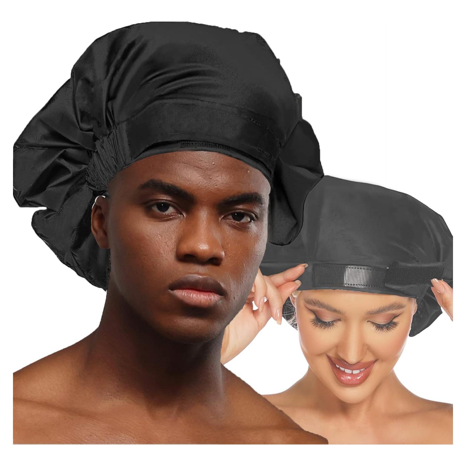 Gorro de Ducha Grande HIUMI Negro Ajustable Reutilizable