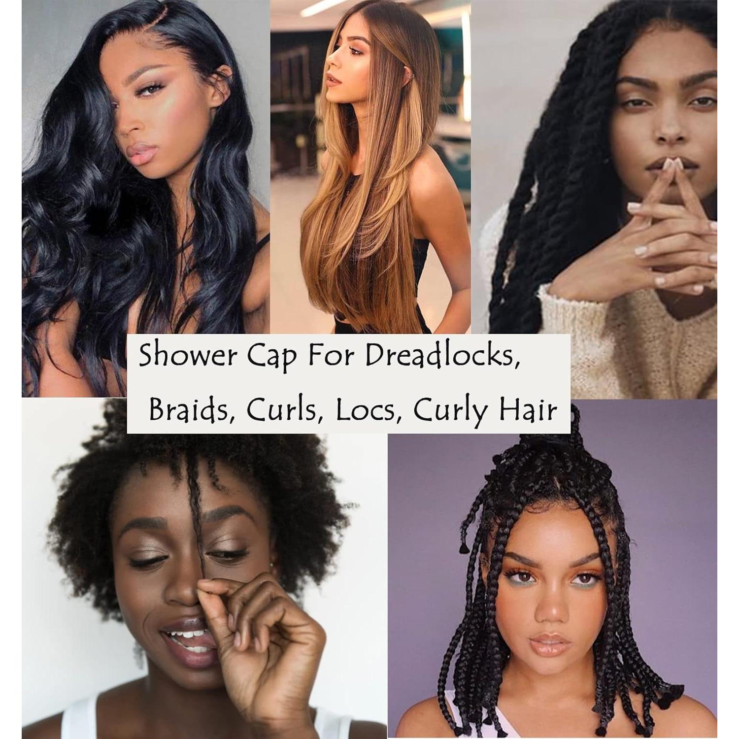 Gorro de Ducha Grande HIUMI Negro Ajustable Reutilizable