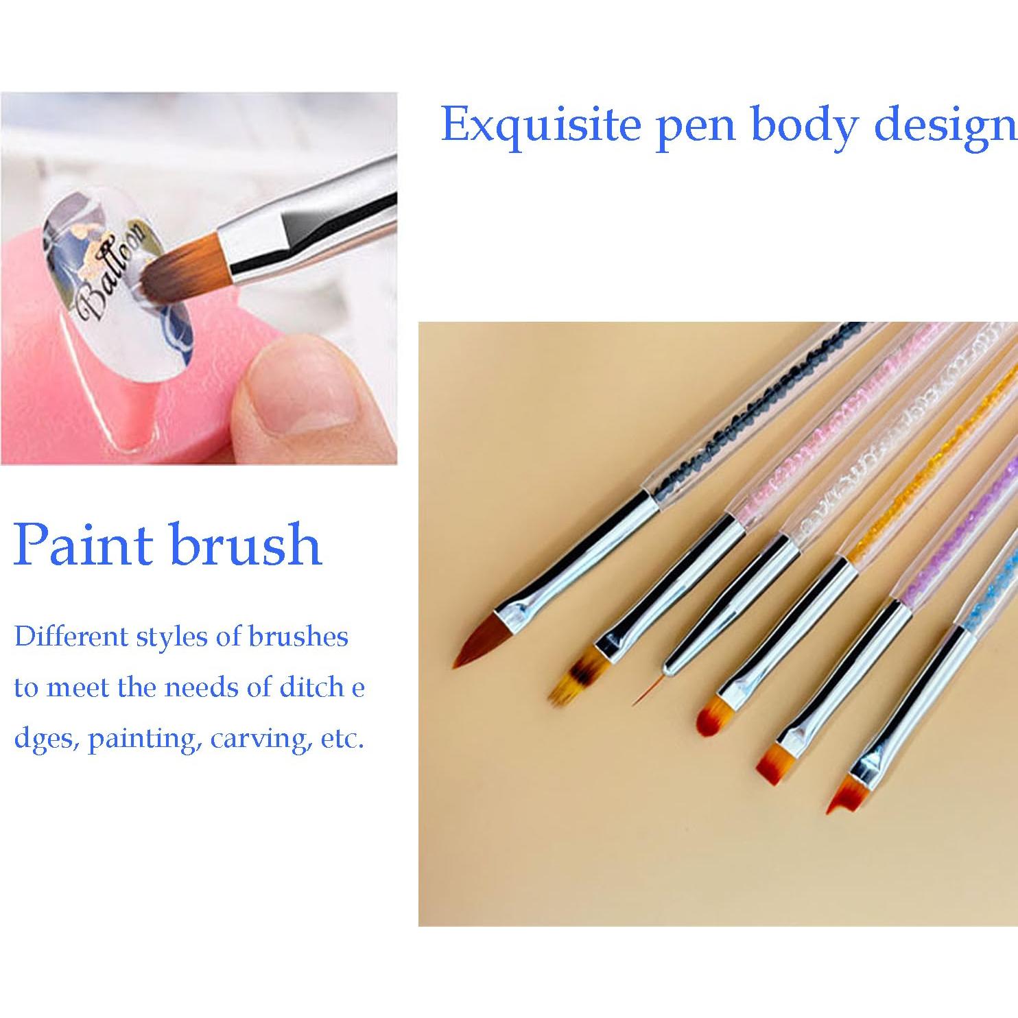 Juego de 9 Pinceles para Arte de Uñas HomTop - Doble Punta