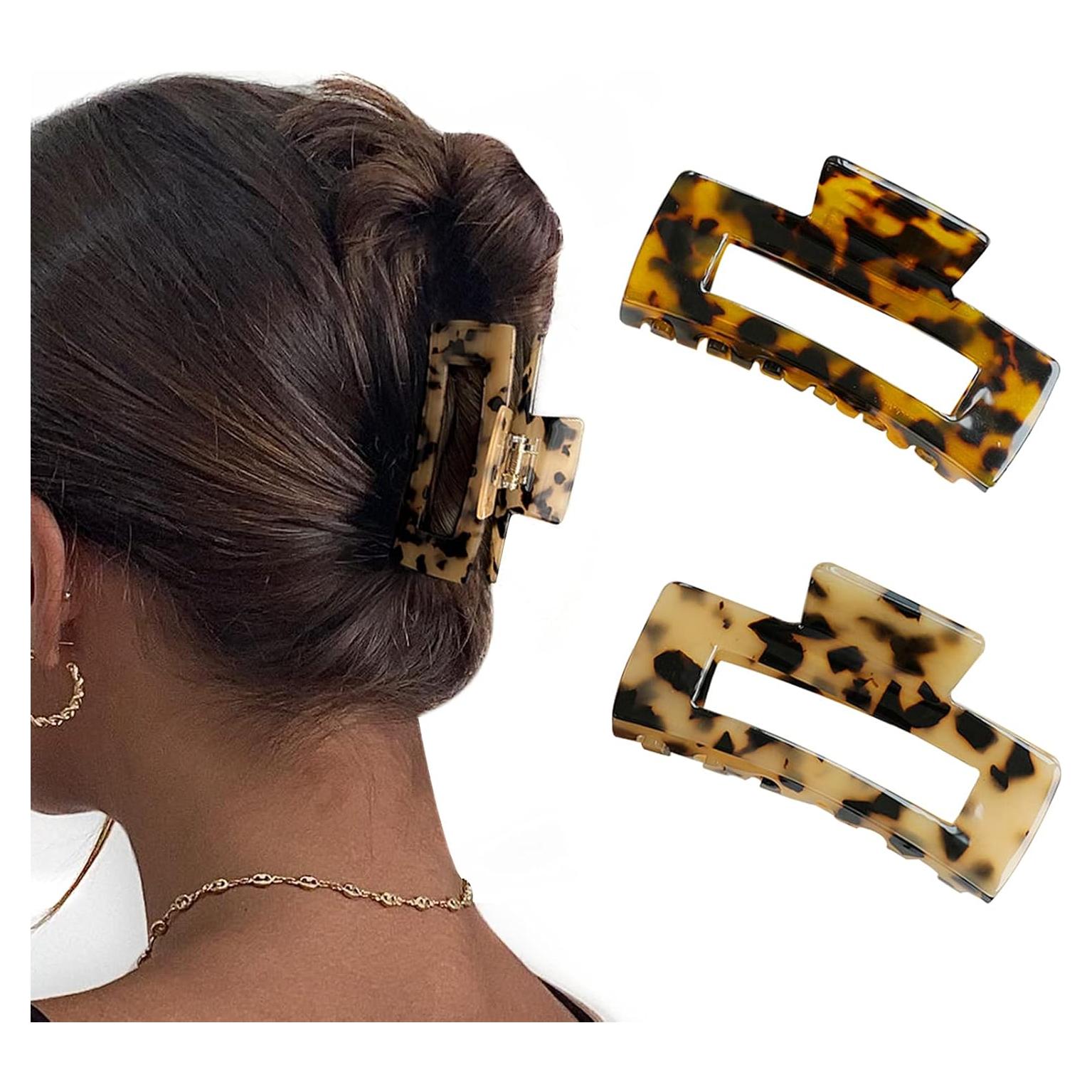 Garras de Pelo Grandes Wekin Tortuga Acrílico Paquete de 2