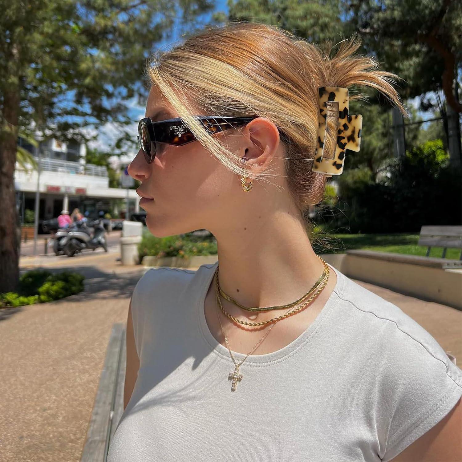 Garras de Pelo Grandes Wekin Tortuga Acrílico Paquete de 2